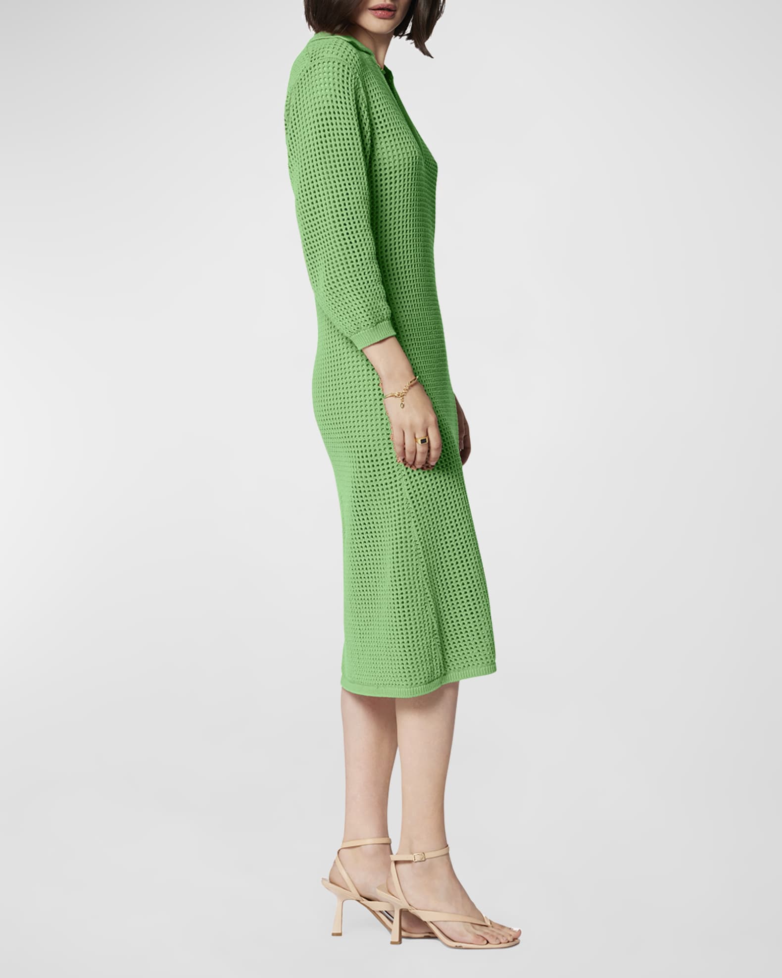 Equipment Remy BlousonSleeve Net Midi Dress Neiman Marcus