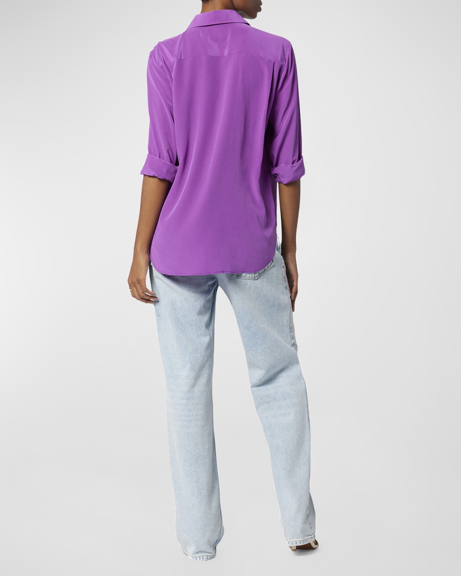 Equipment Quinne SpreadCollar ButtonDown Silk Shirt Neiman Marcus