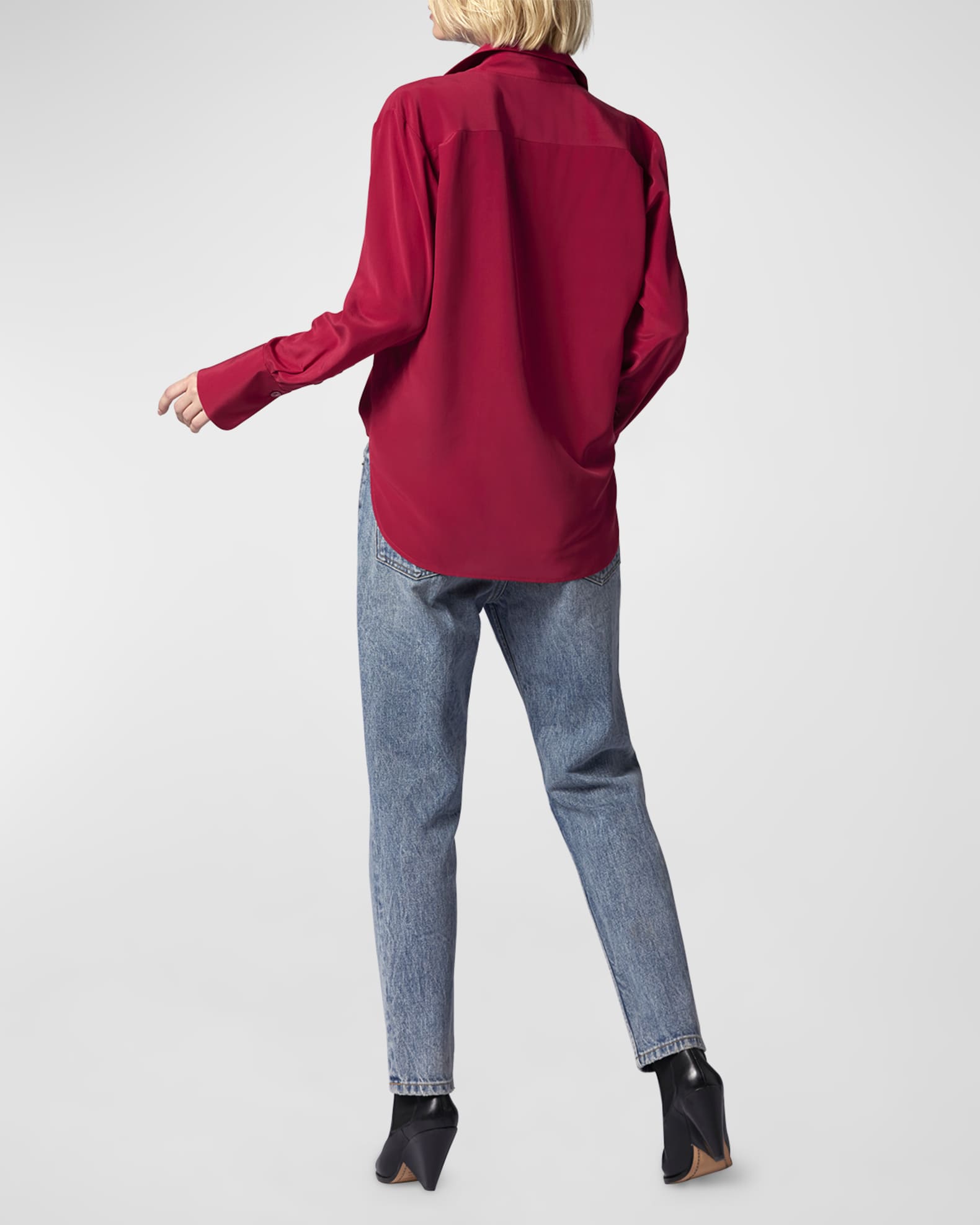 Equipment Quinne SpreadCollar ButtonDown Silk Shirt Neiman Marcus