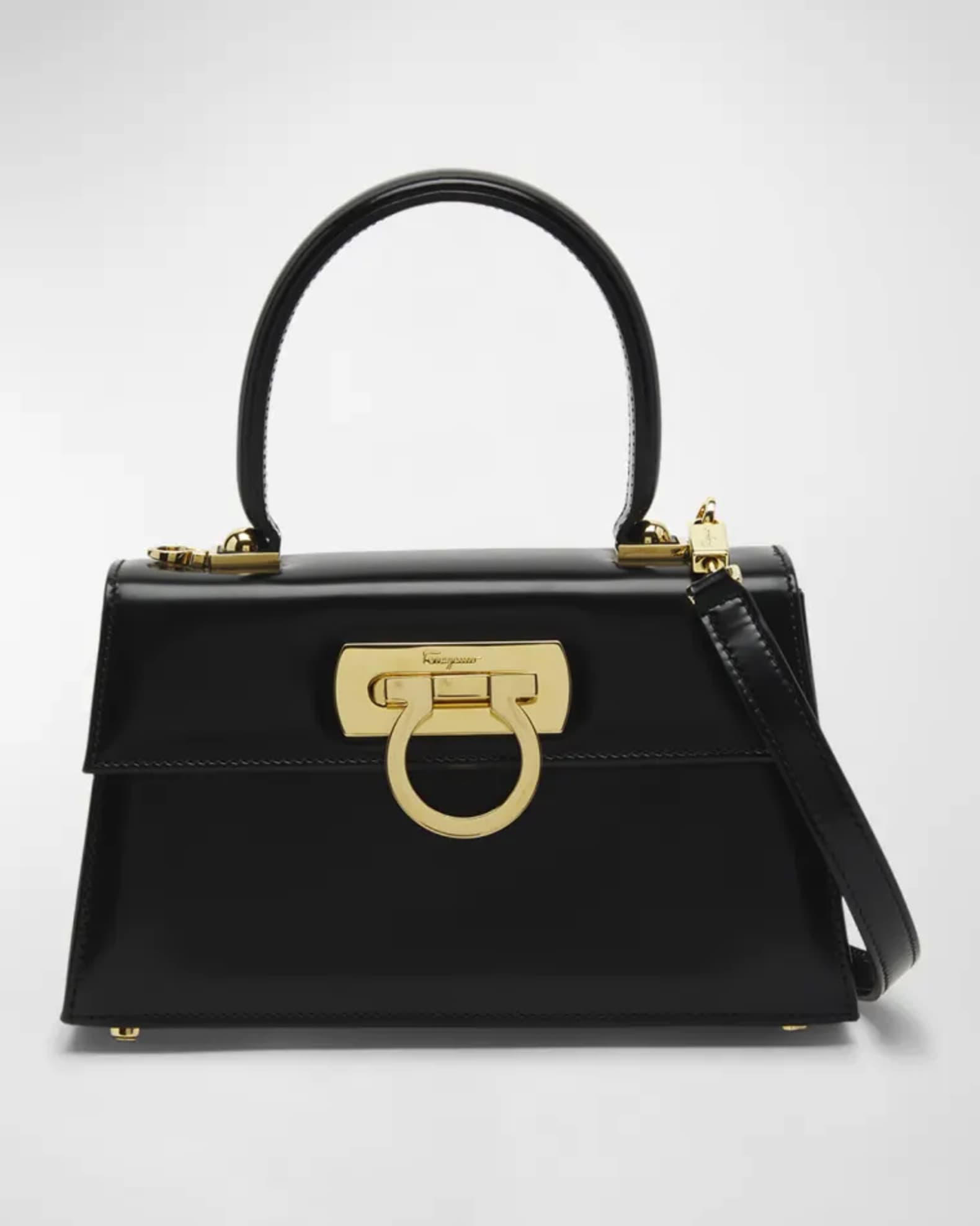 Ferragamo Creation Gancio Leather Top-Handle Bag | Neiman Marcus