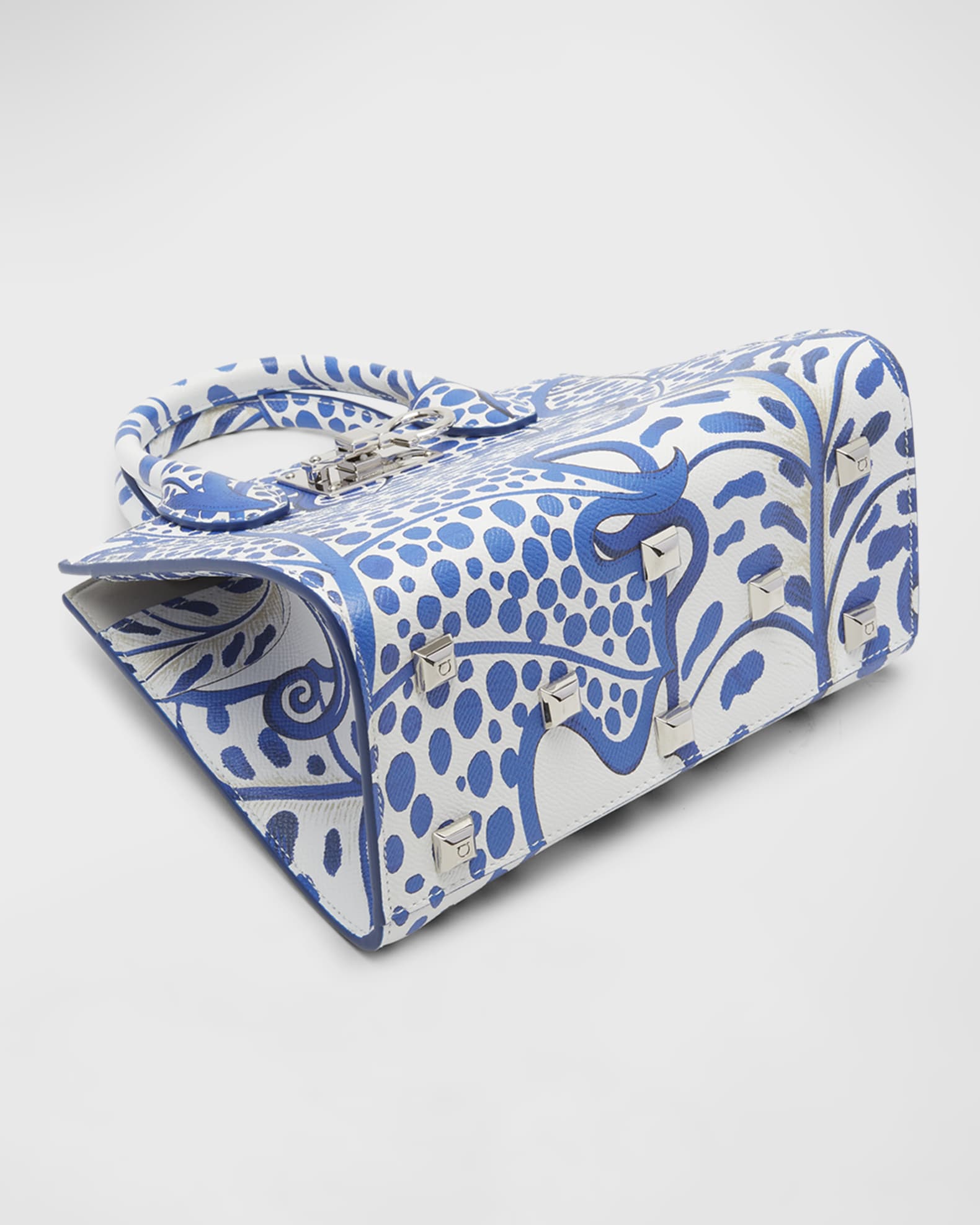 Ferragamo The Studio FoliagePrint Box TopHandle Bag Neiman Marcus