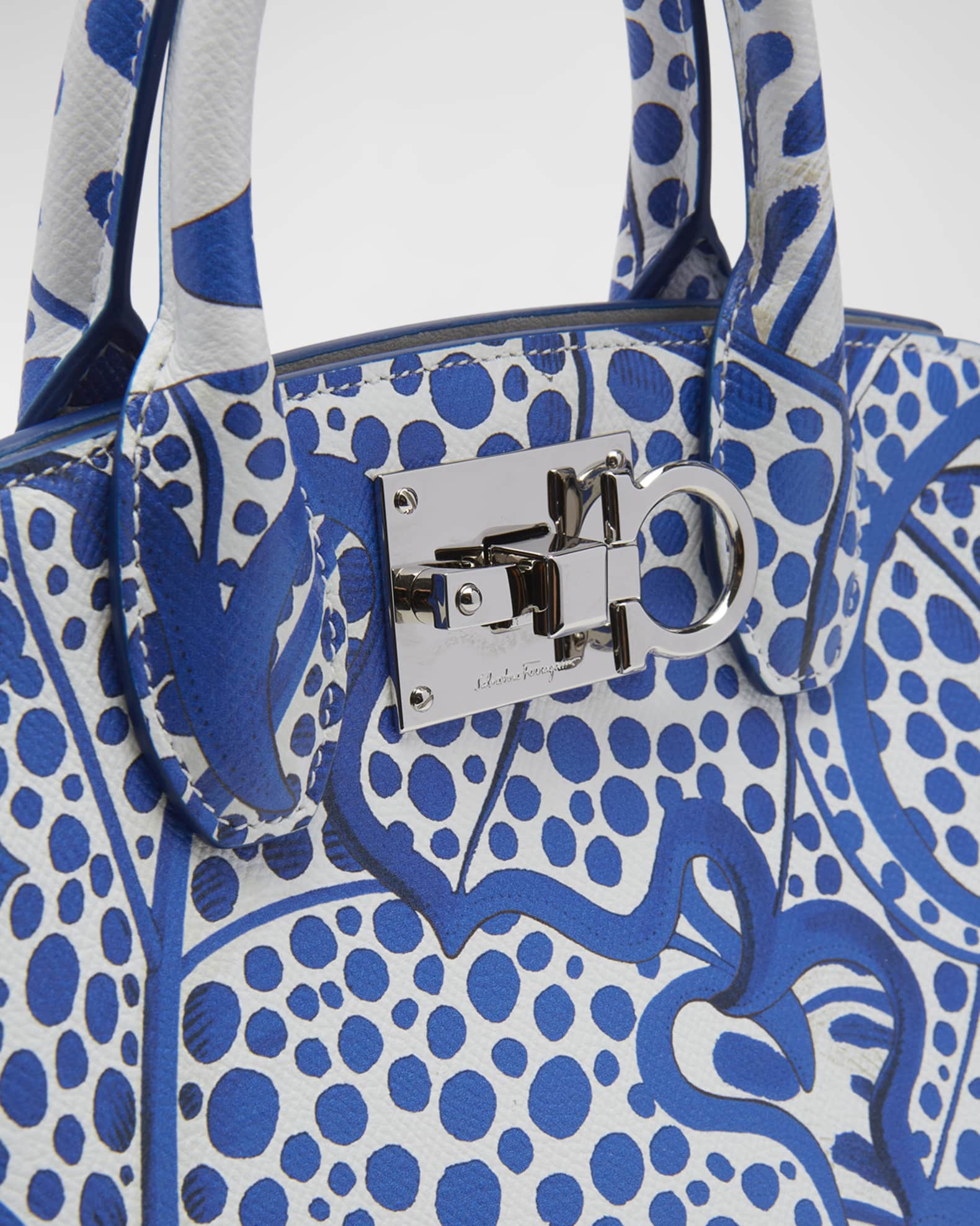 Ferragamo The Studio FoliagePrint Box TopHandle Bag Neiman Marcus