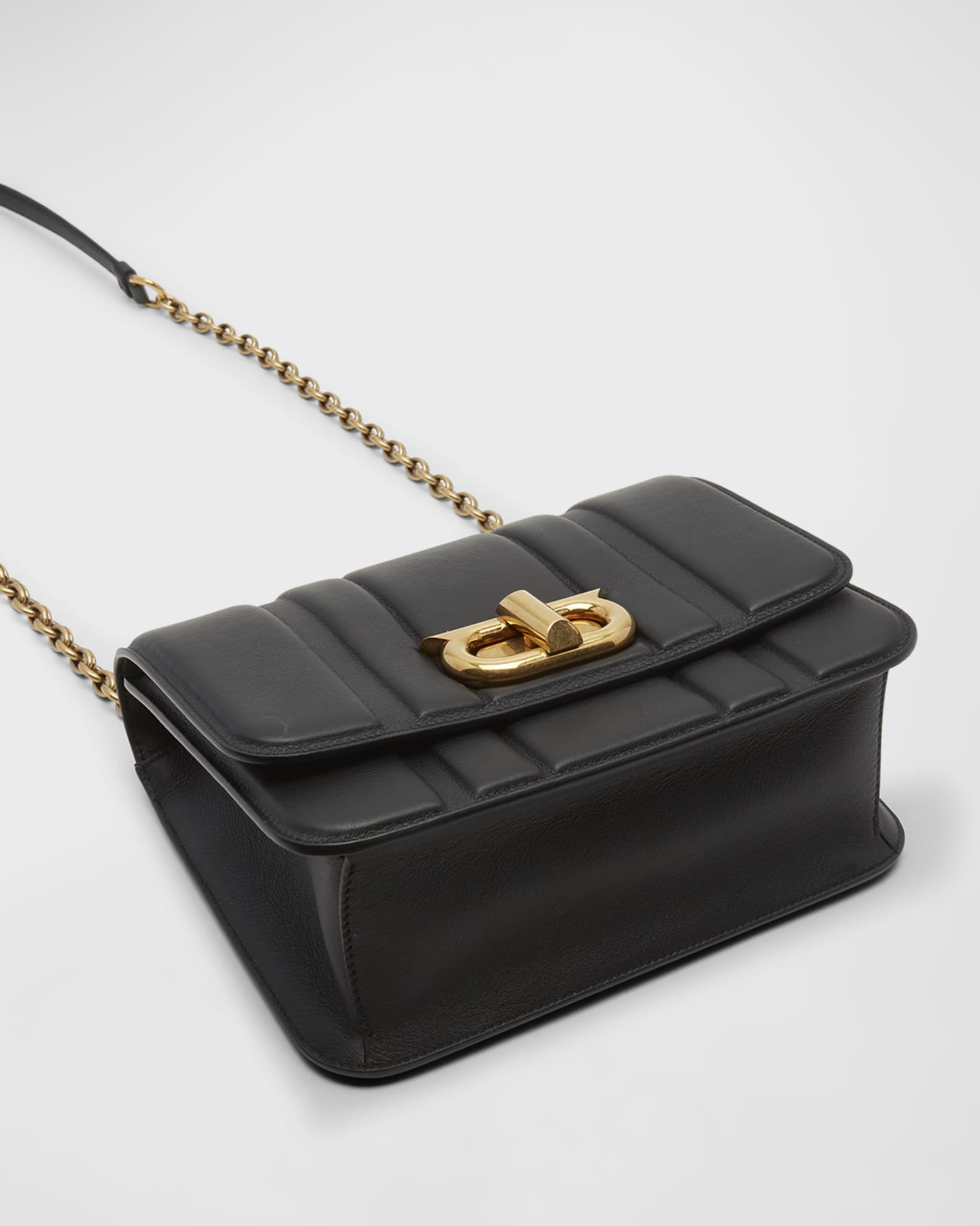 Ferragamo Embossed Leather Chain Crossbody Bag Neiman Marcus