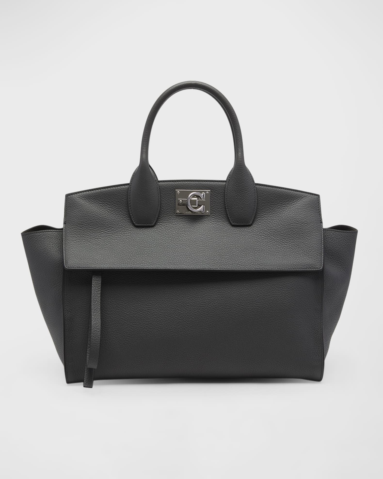 Ferragamo The Studio Gancini Leather Top-Handle Bag | Neiman Marcus