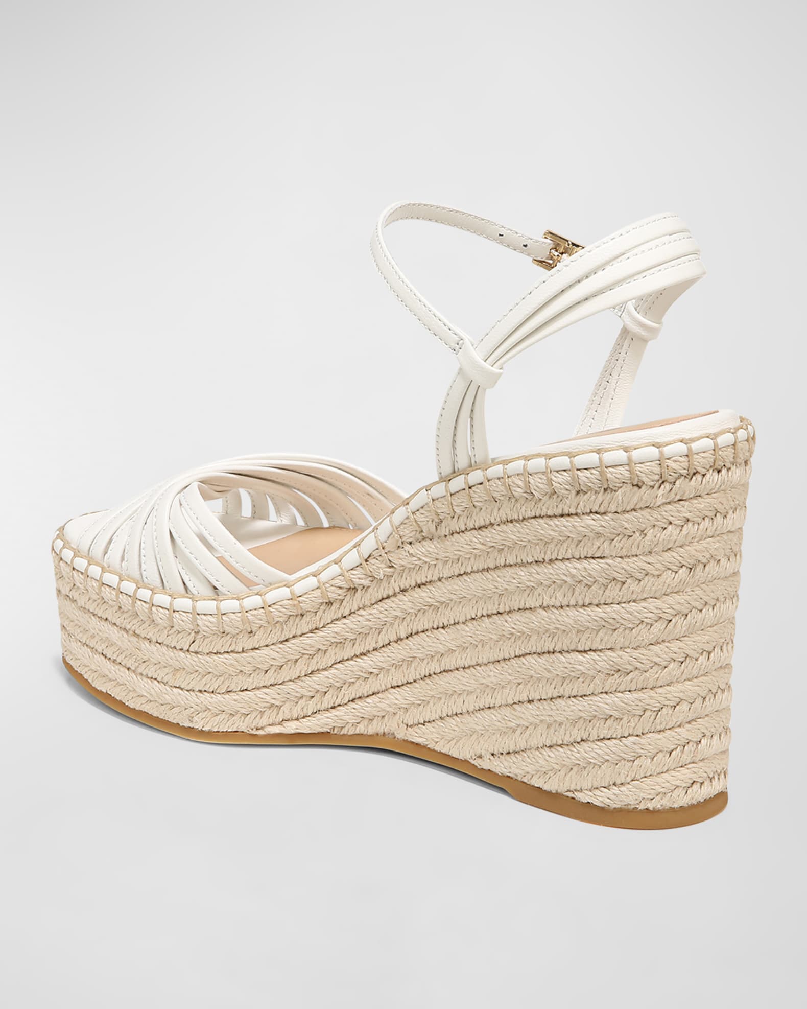 Veronica Beard Ravina Leather Strappy Wedge Espadrilles | Neiman Marcus