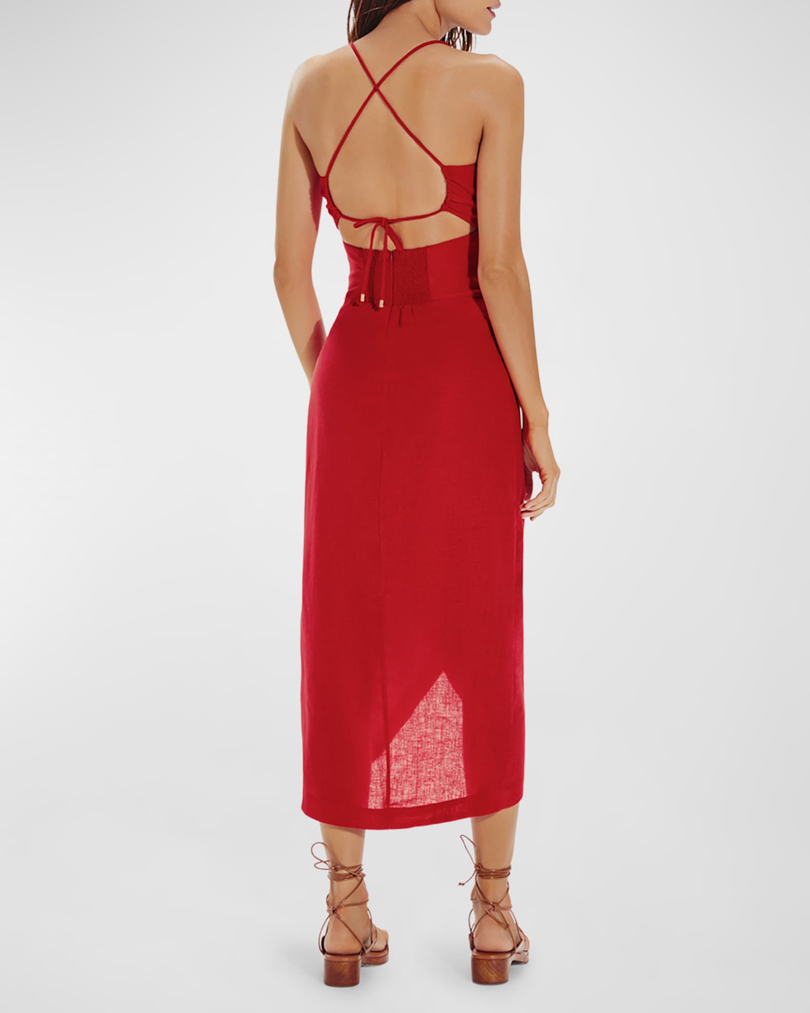 Vix Cintia TulipHem Midi Dress Neiman Marcus