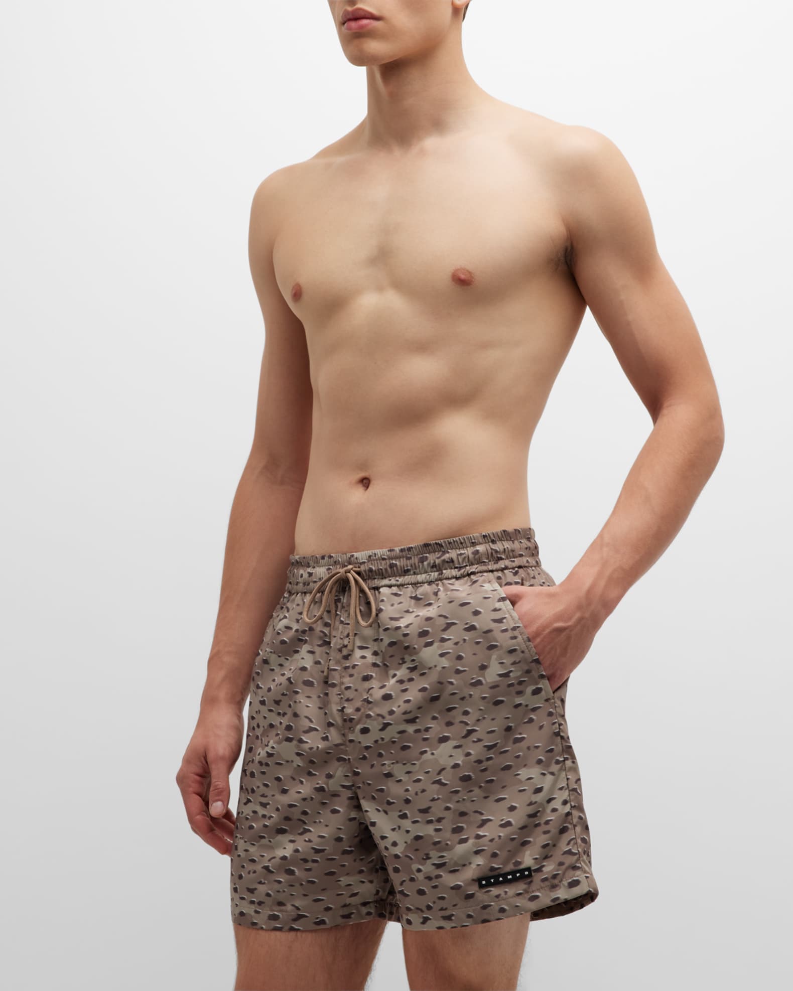 Stampd Men's Camo Leopard Swim Trunks Neiman Marcus