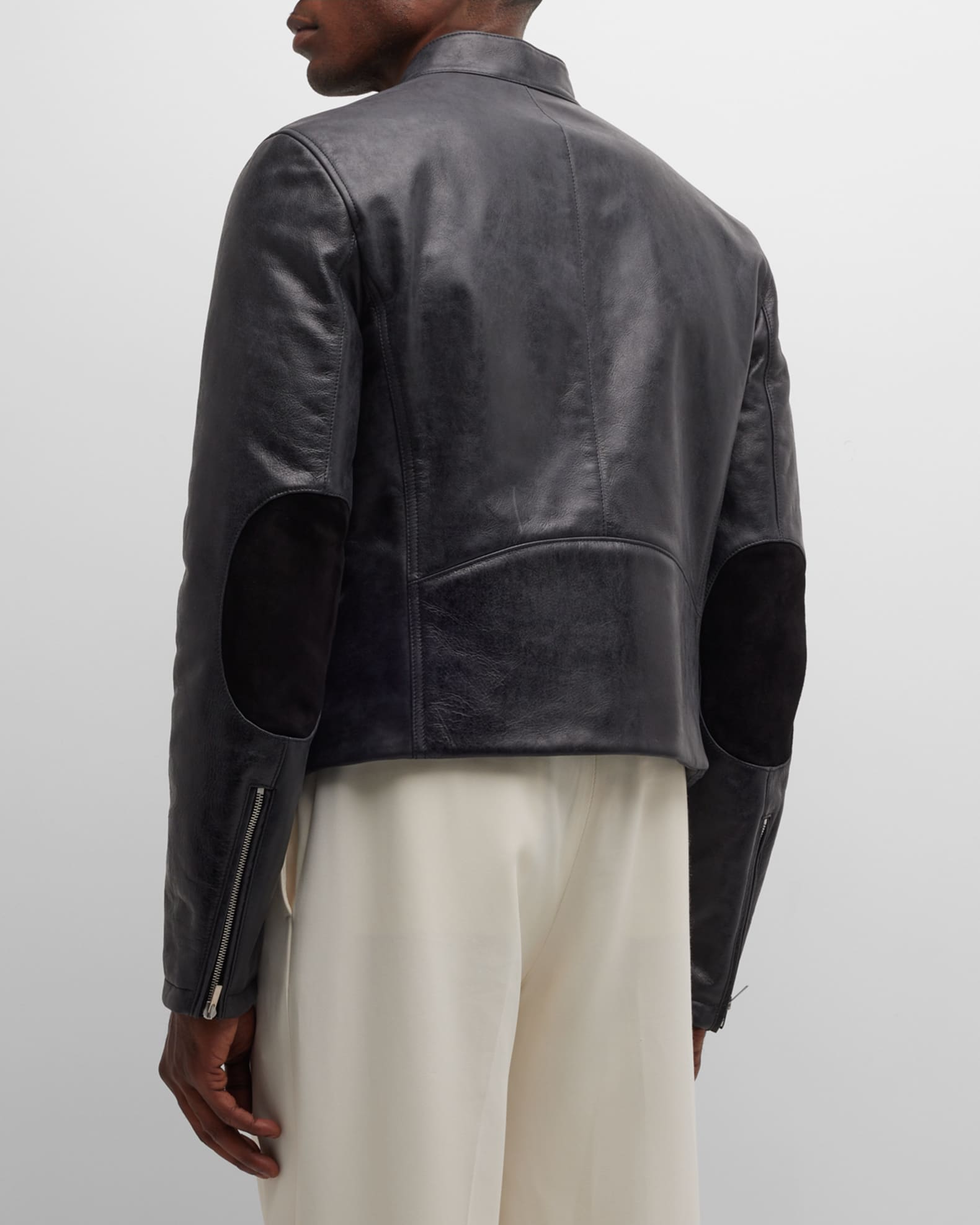Ferragamo Men's Leather Moto Jacket | Neiman Marcus