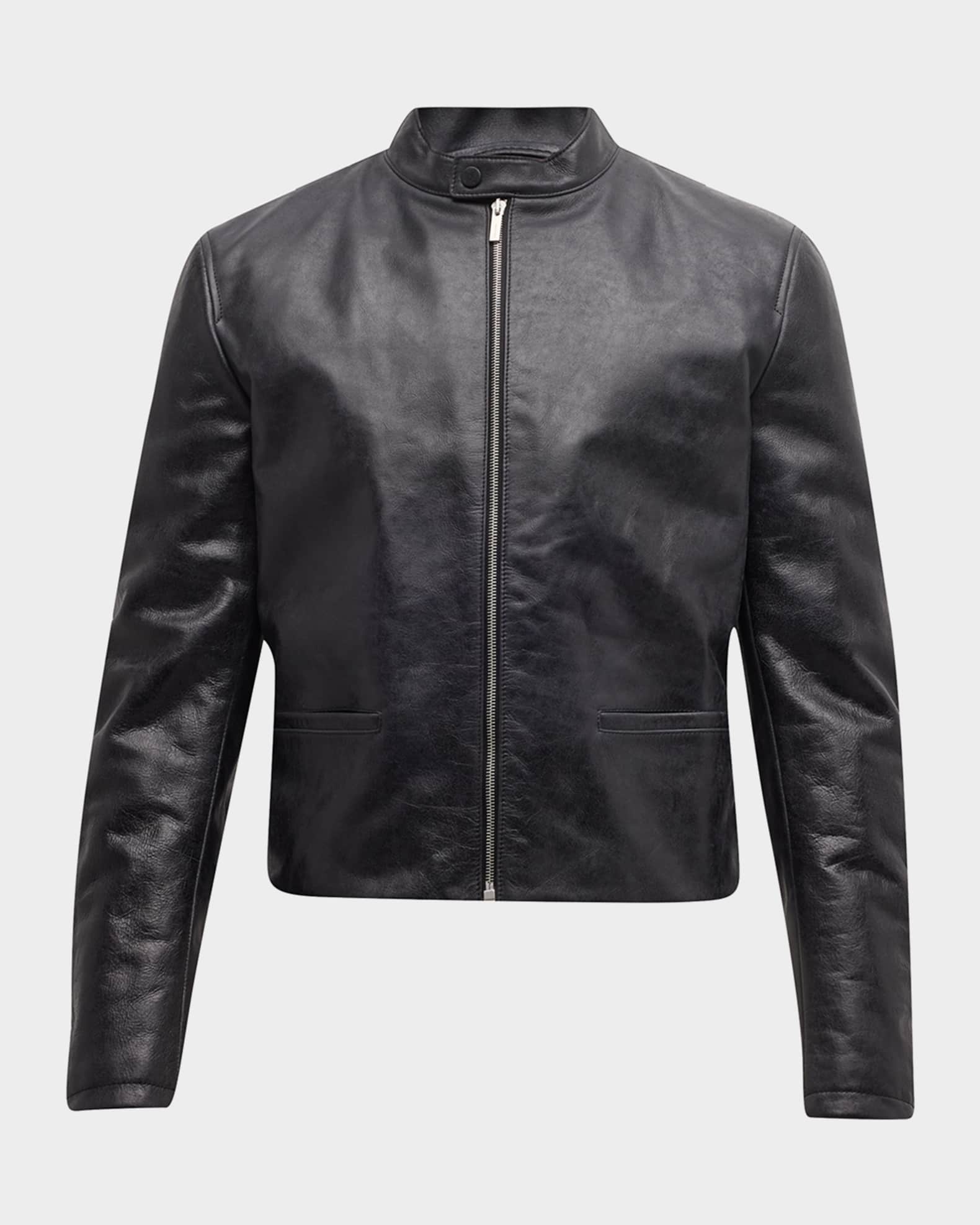 Ferragamo Men's Leather Moto Jacket