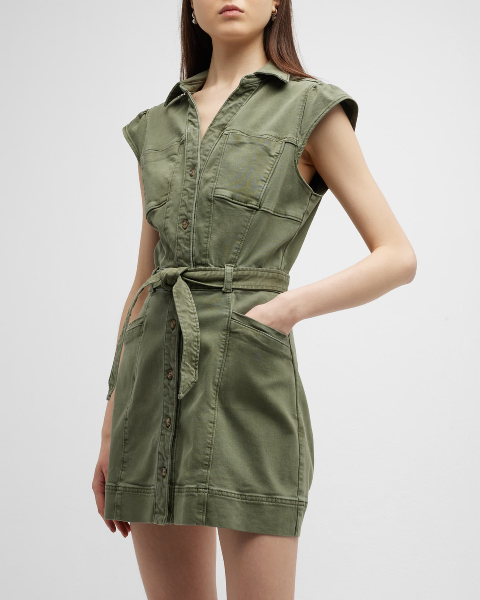 PAIGE Jaxsyn Belted Mini Utility Dress Neiman Marcus