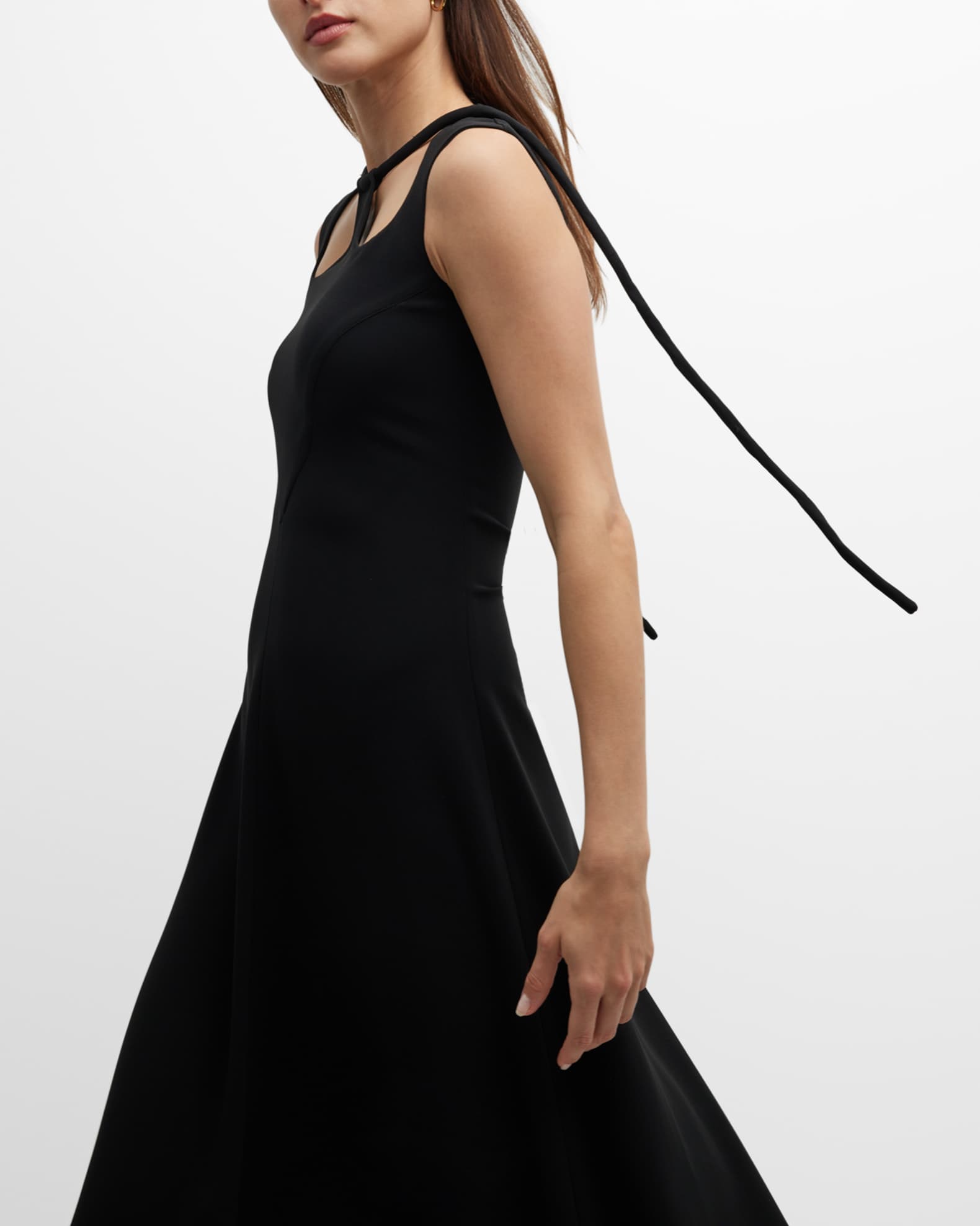 Proenza Schouler Cutout Matte Viscose Crepe A-Line Midi Dress | Neiman ...