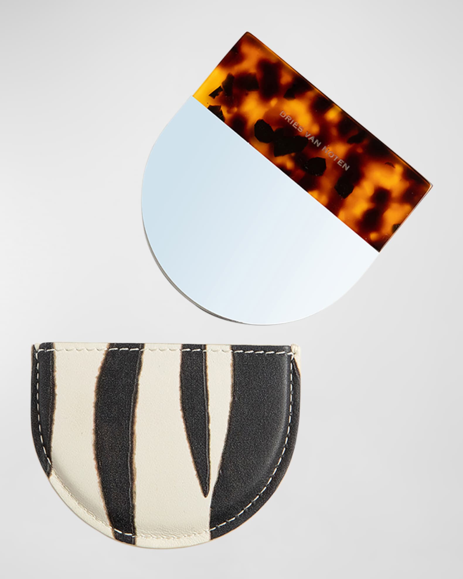 Zebra Print and Tortoiseshell Handheld Mirror 1
