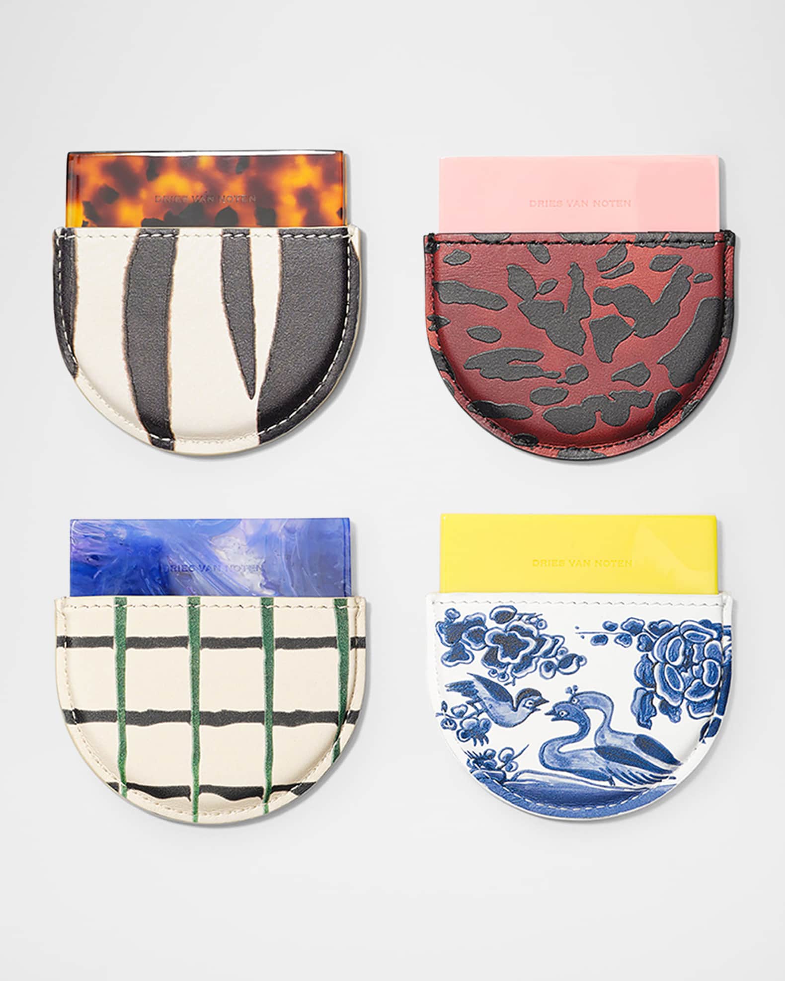 Dries Van Noten Zebra Print and Tortoiseshell Handheld Mirror