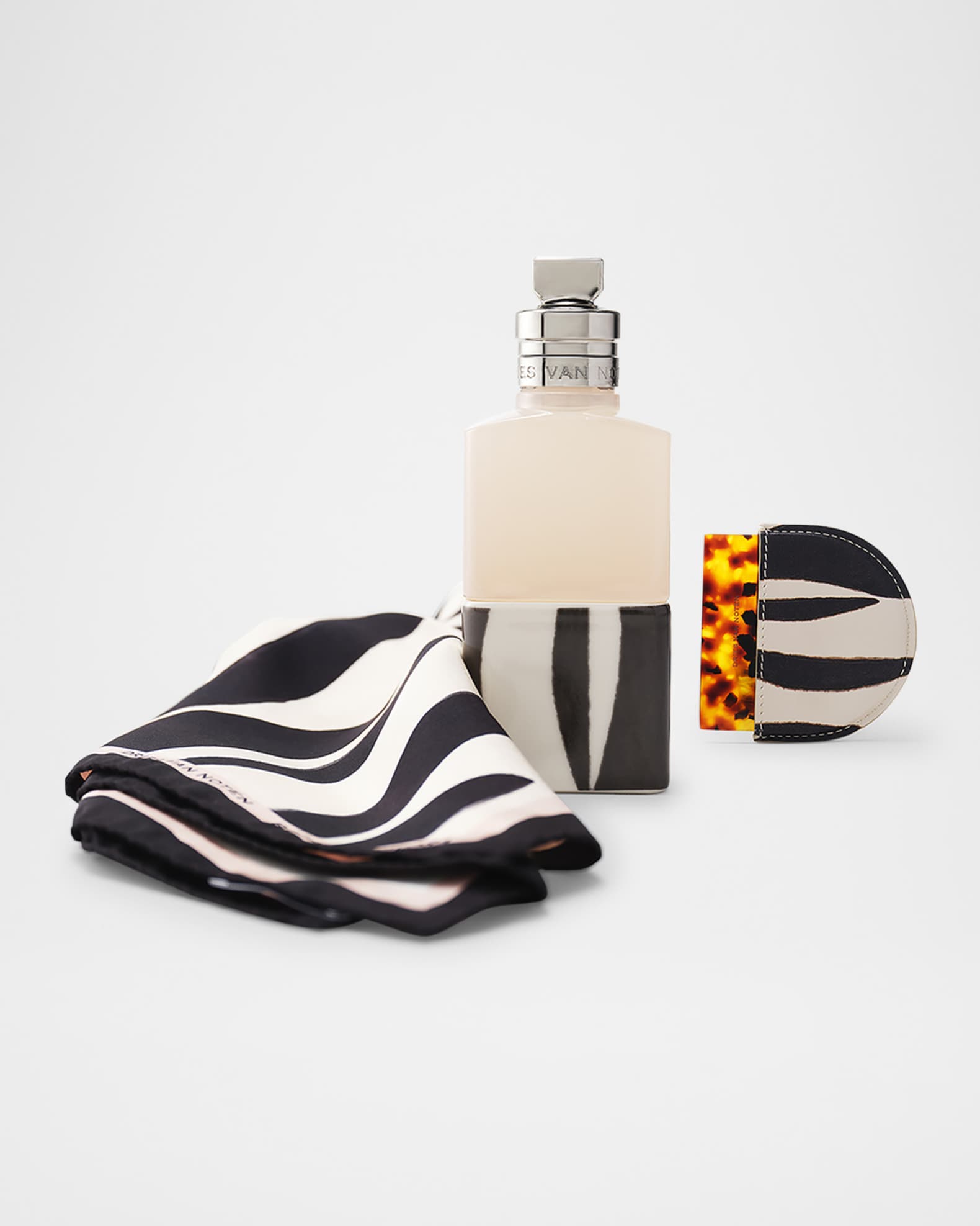 Dries Van Noten Zebra Print and Tortoiseshell Handheld Mirror