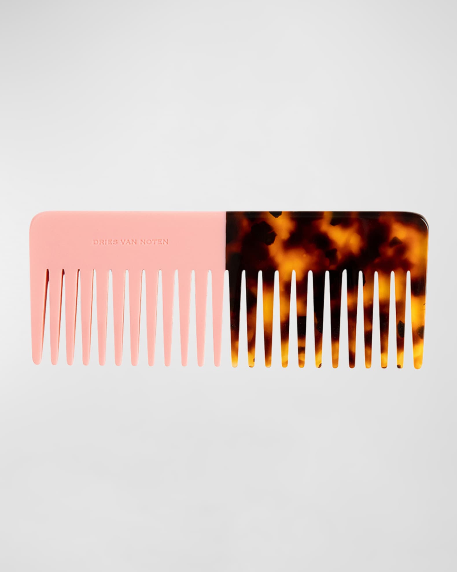 Pink and Tortoiseshell Wide-Tooth Comb 0