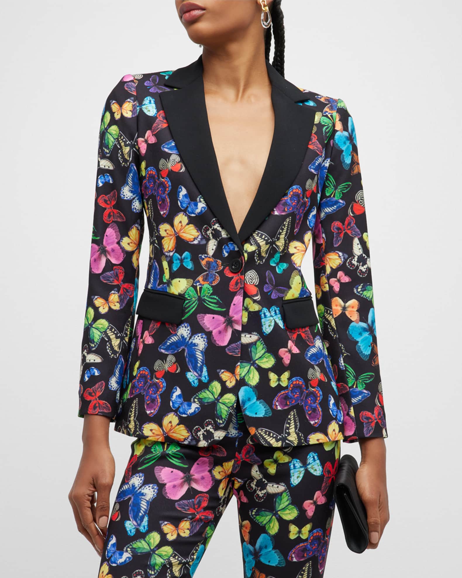 Butterfly Printed Suit Neiman Marcus