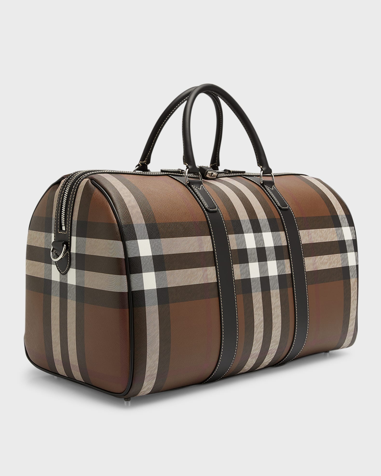 Burberry Men's Exaggerated Check Duffel Bag Neiman Marcus