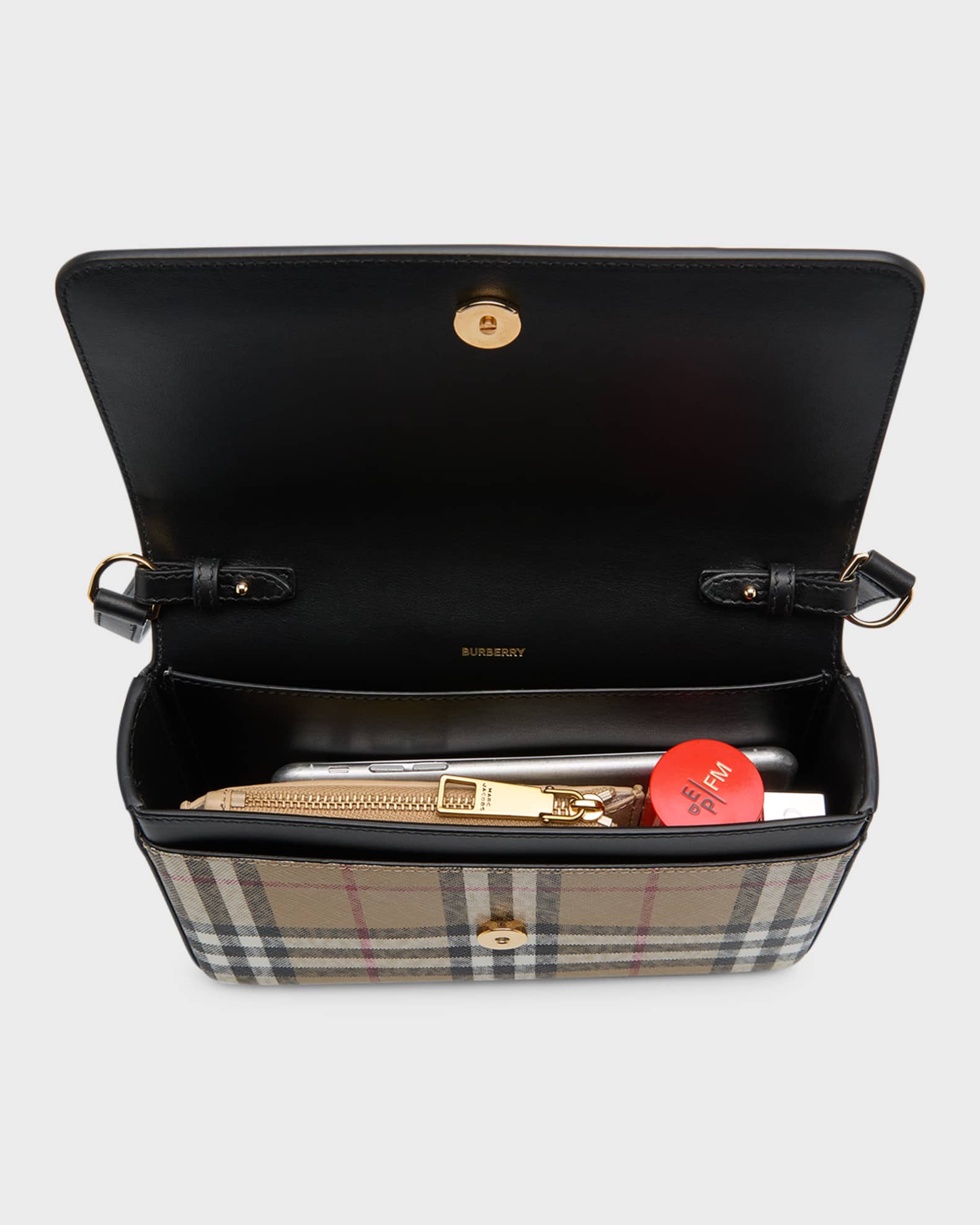 Burberry New Hampshire Check Leather Crossbody Bag Neiman Marcus