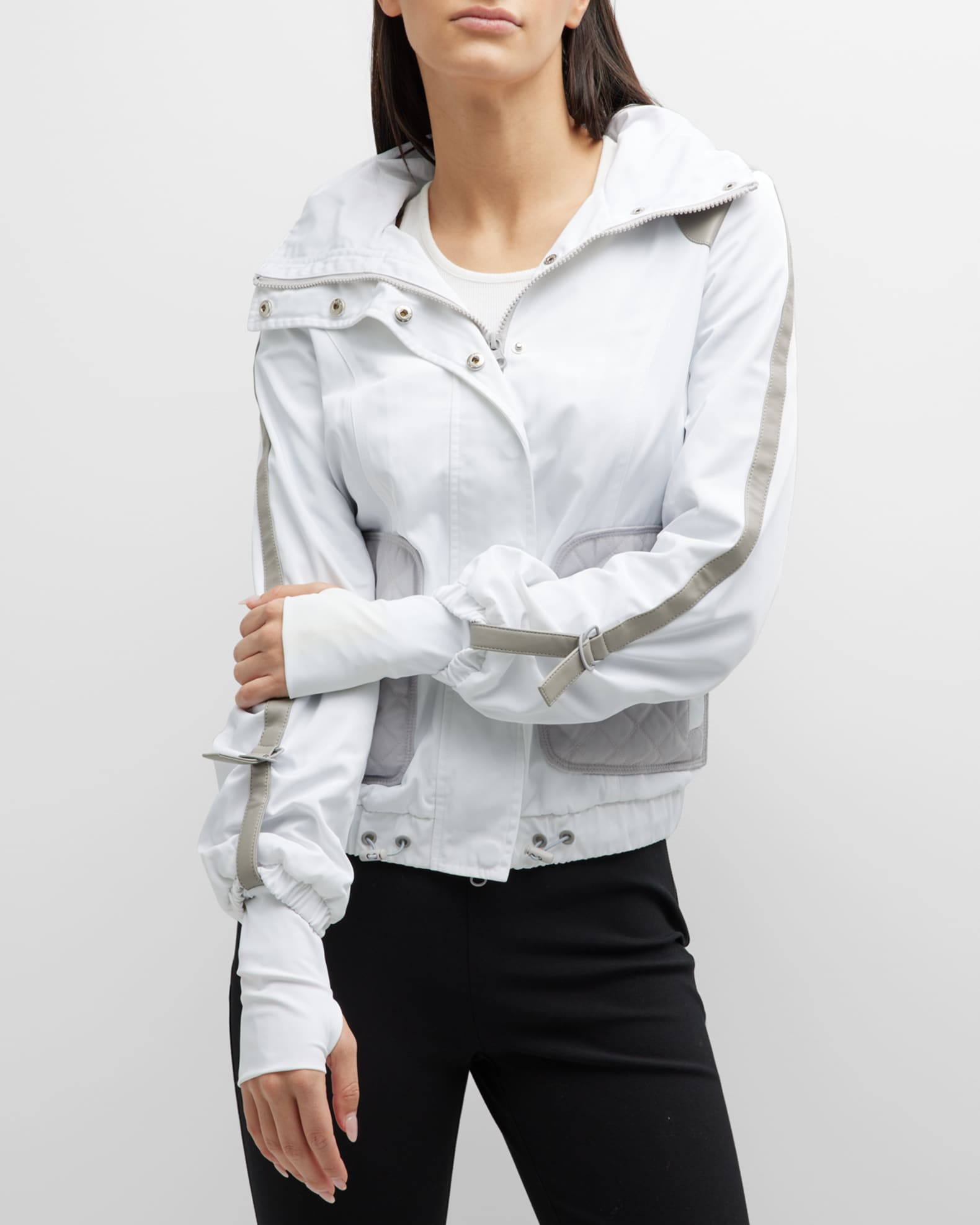 Blanc Noir FunnelNeck Jacket Neiman Marcus