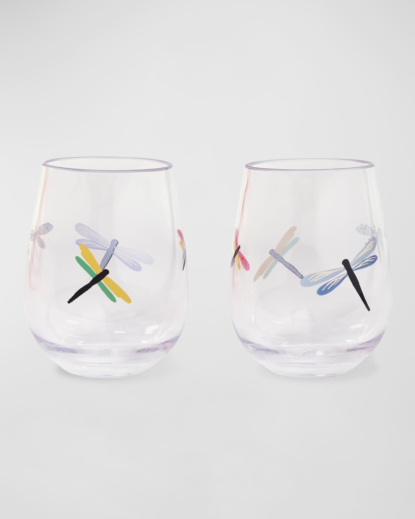 dragonfly flight acrylic stemless wine glass set  0
