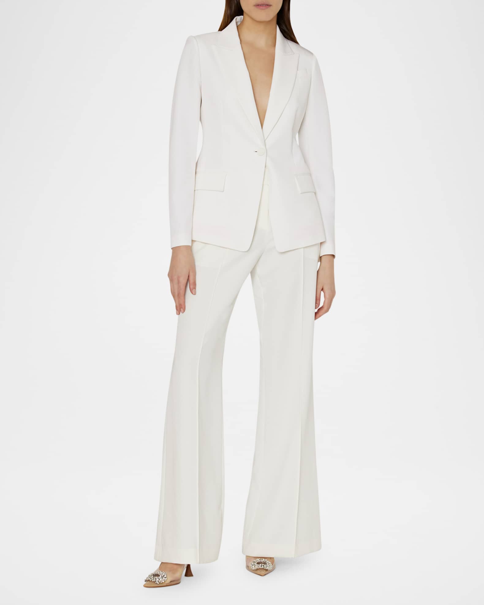 Milly Avery Single-Button Cady Blazer | Neiman Marcus