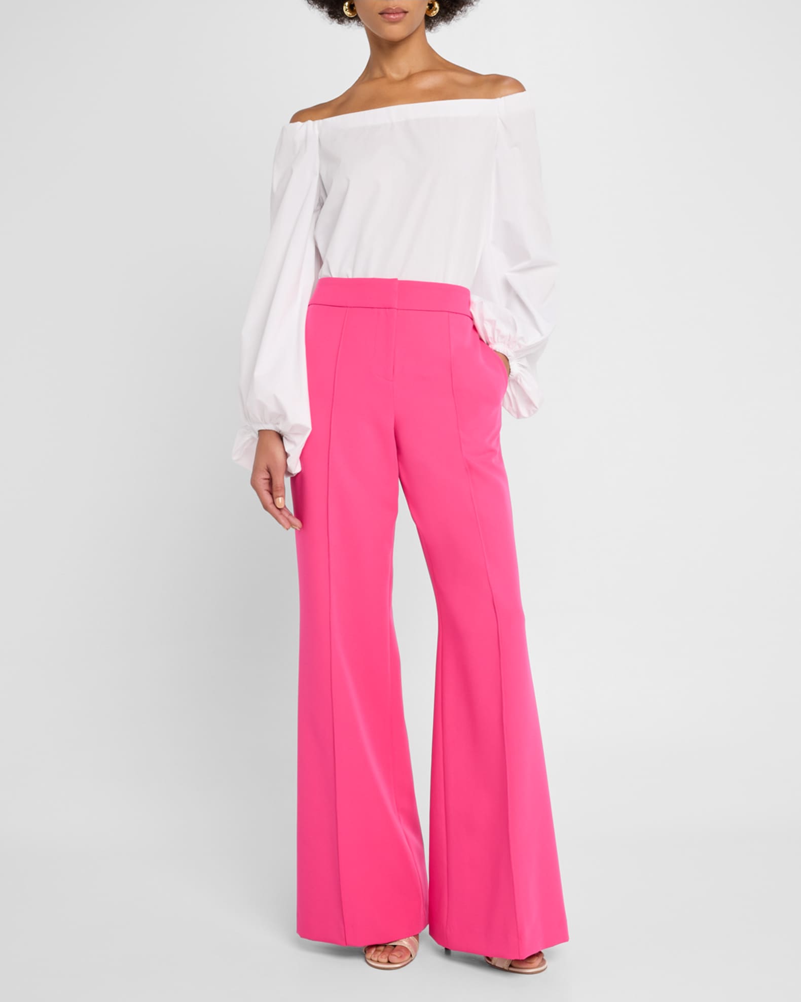 Nash High-Rise Wide-Leg Cady Pants 1
