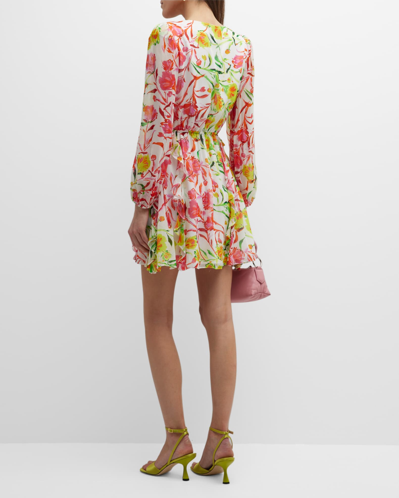 Milly Nora Botanical Ruffle Mini Dress | Neiman Marcus