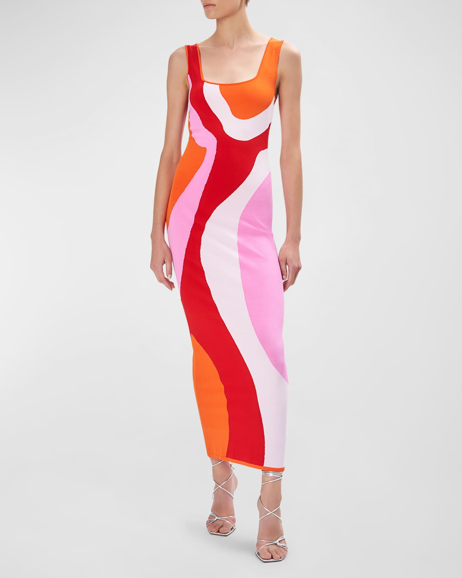 Sabra Sleeveless Intarsia Knit Midi Dress 0