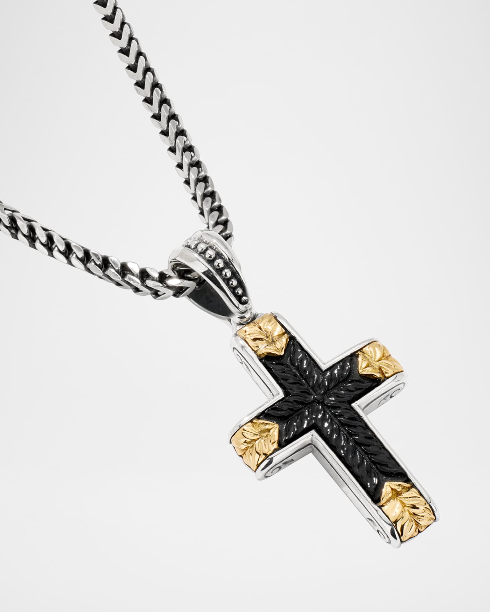 Konstantino Men's Two-Tone Black Onyx Cross Pendant | Neiman Marcus
