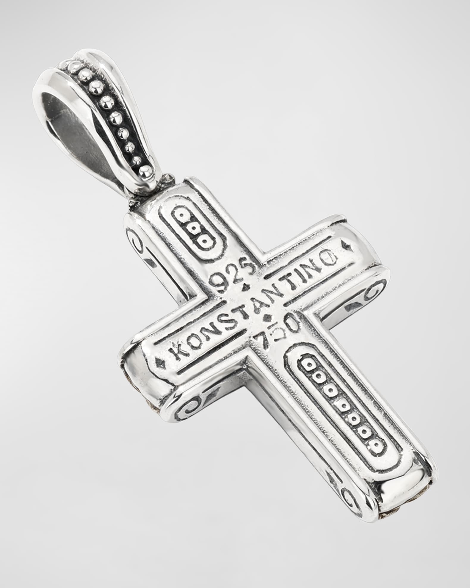一流の品質 Konstantino Neiman | Pendant Cross Onyx Black Two-Tone Men's 邦楽