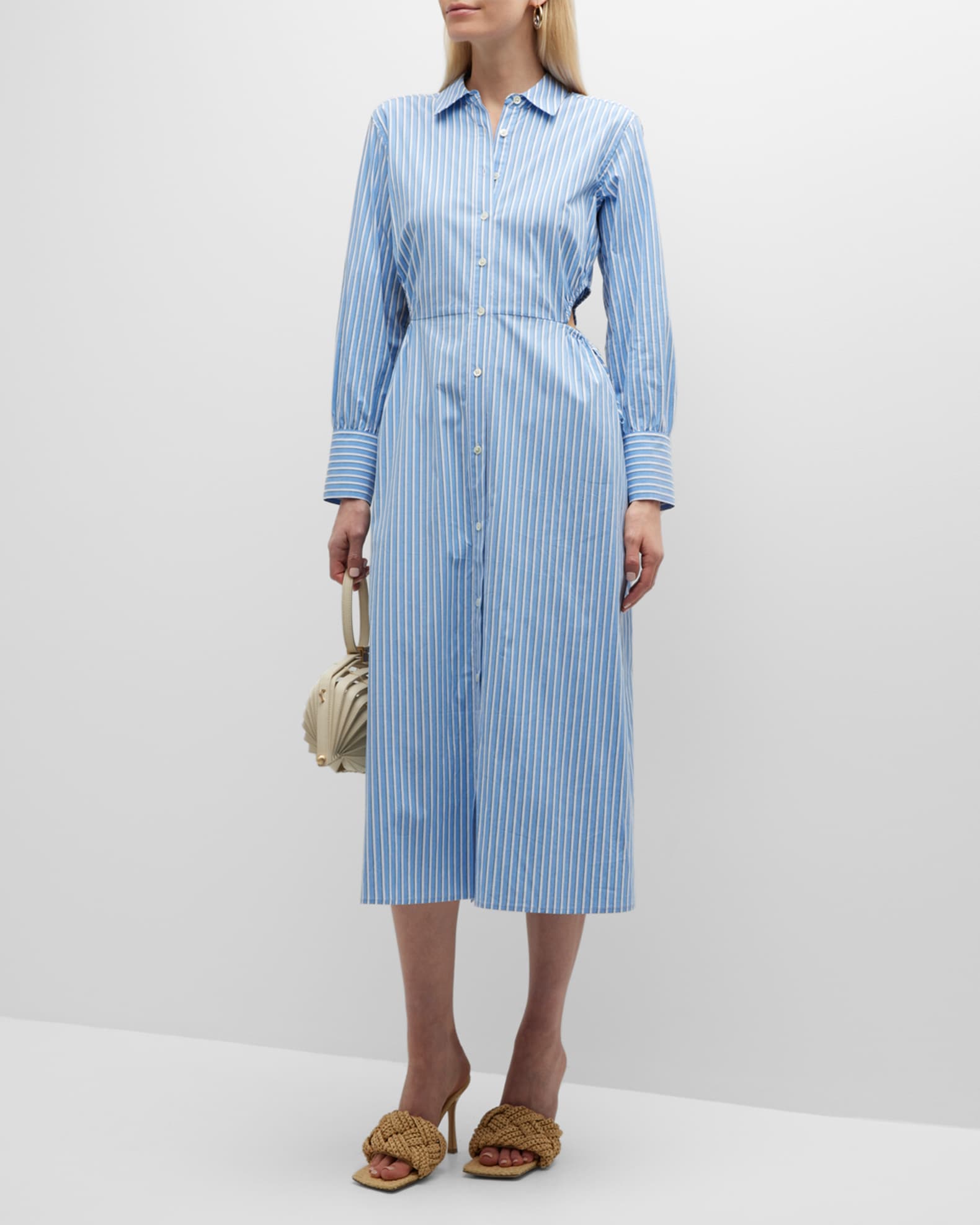 Rails Lucia Stripe Holly Midi Shirtdress | Neiman Marcus