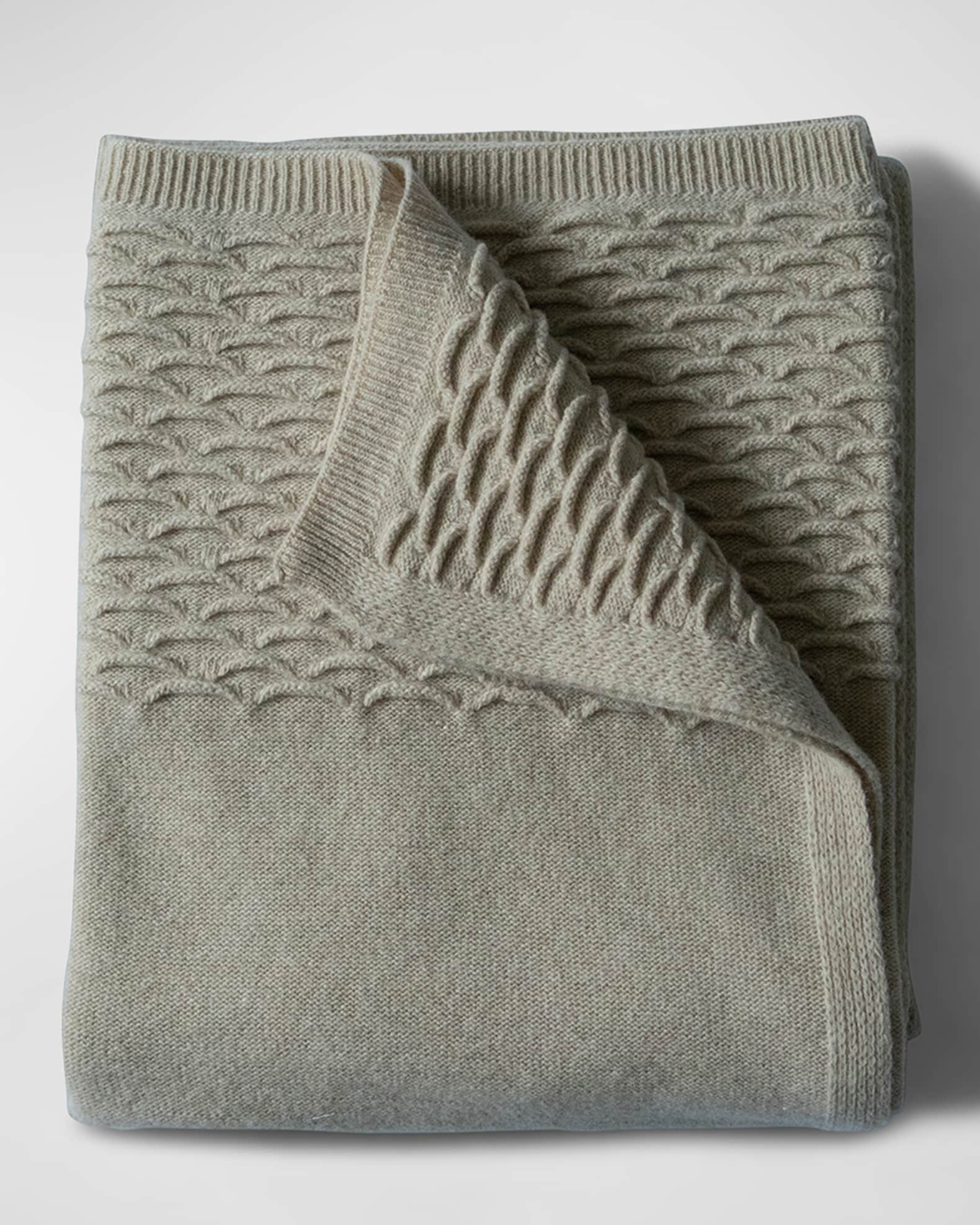 Knit Wool Throw Blanket  0