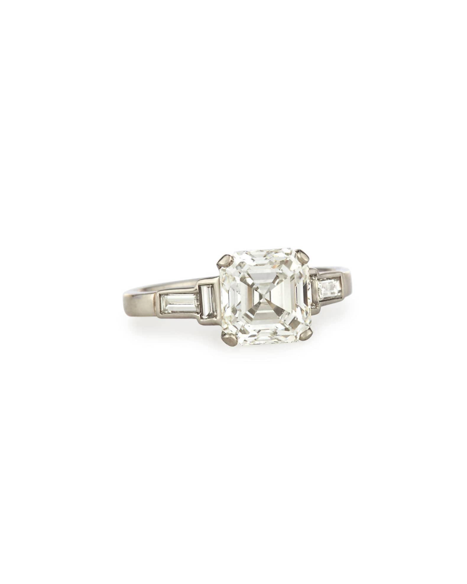 Estate Art Deco Asscher-Cut Diamond Engagement Ring, Size 6.5 0