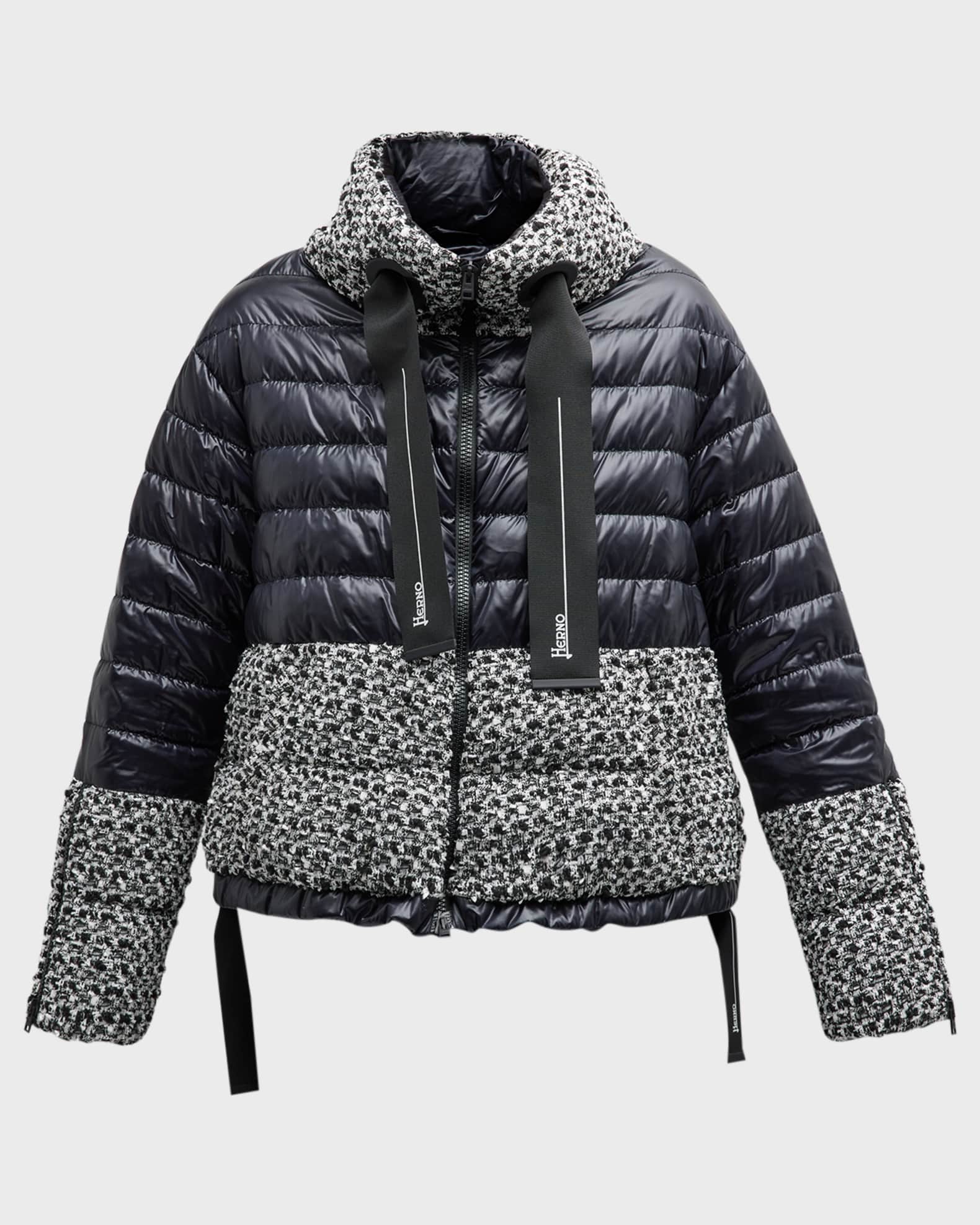 Herno Mixed Media Boucle Puffer Jacket Neiman Marcus