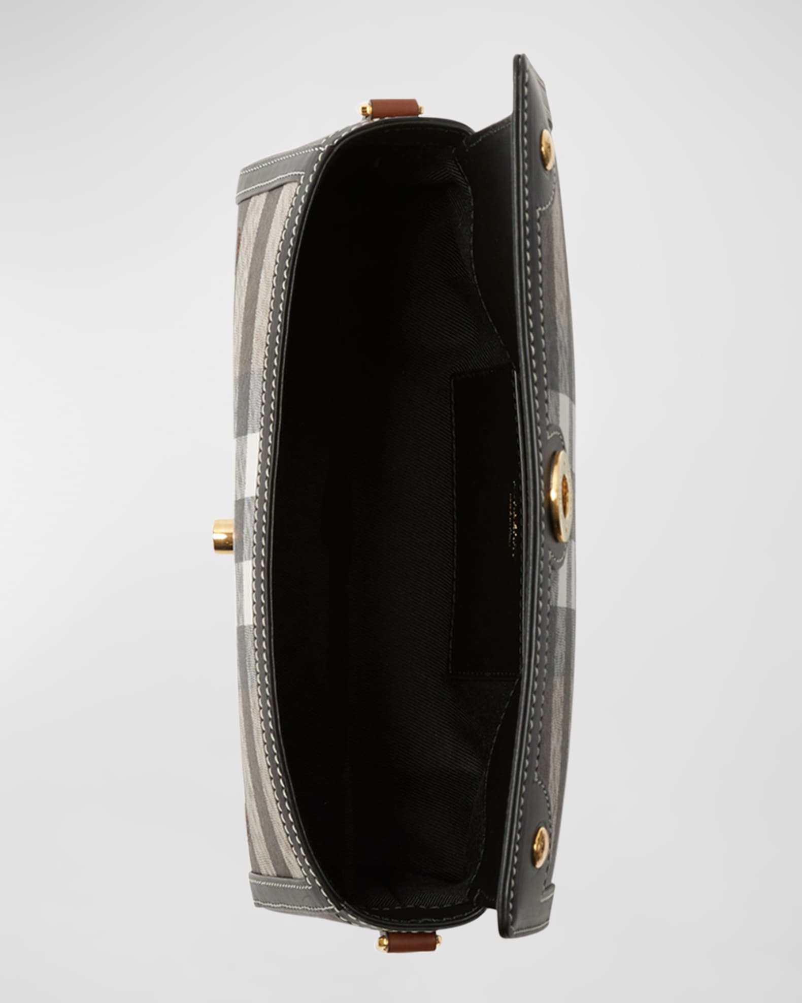 Burberry Note Check Canvas Top-Handle Bag | Neiman Marcus