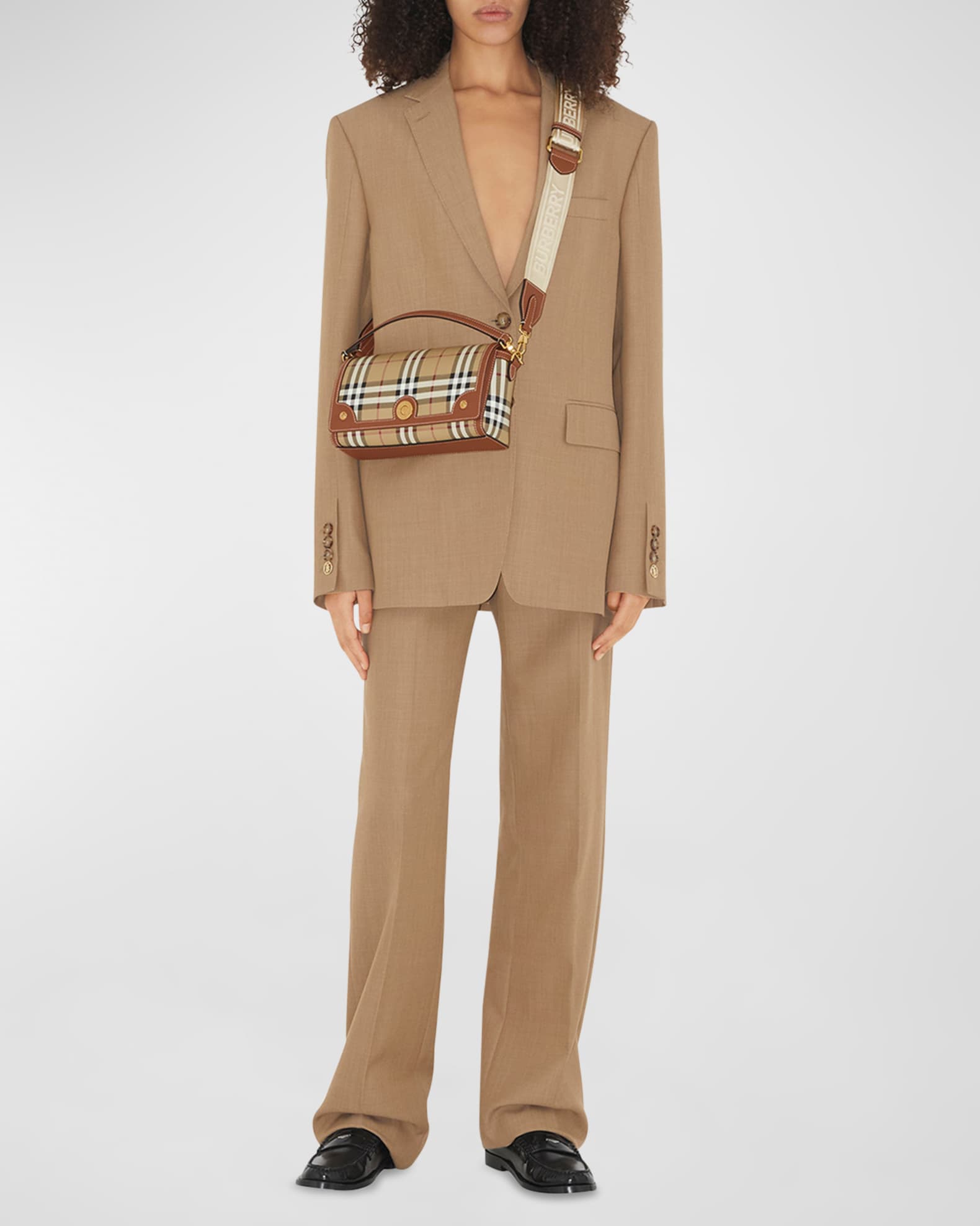 Burberry Note Small Check Top Handle Bag Neiman Marcus