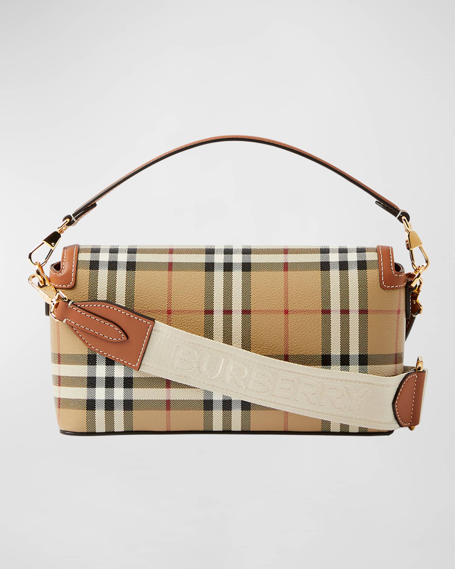 Burberry Note Small Check Top-Handle Bag | Neiman Marcus