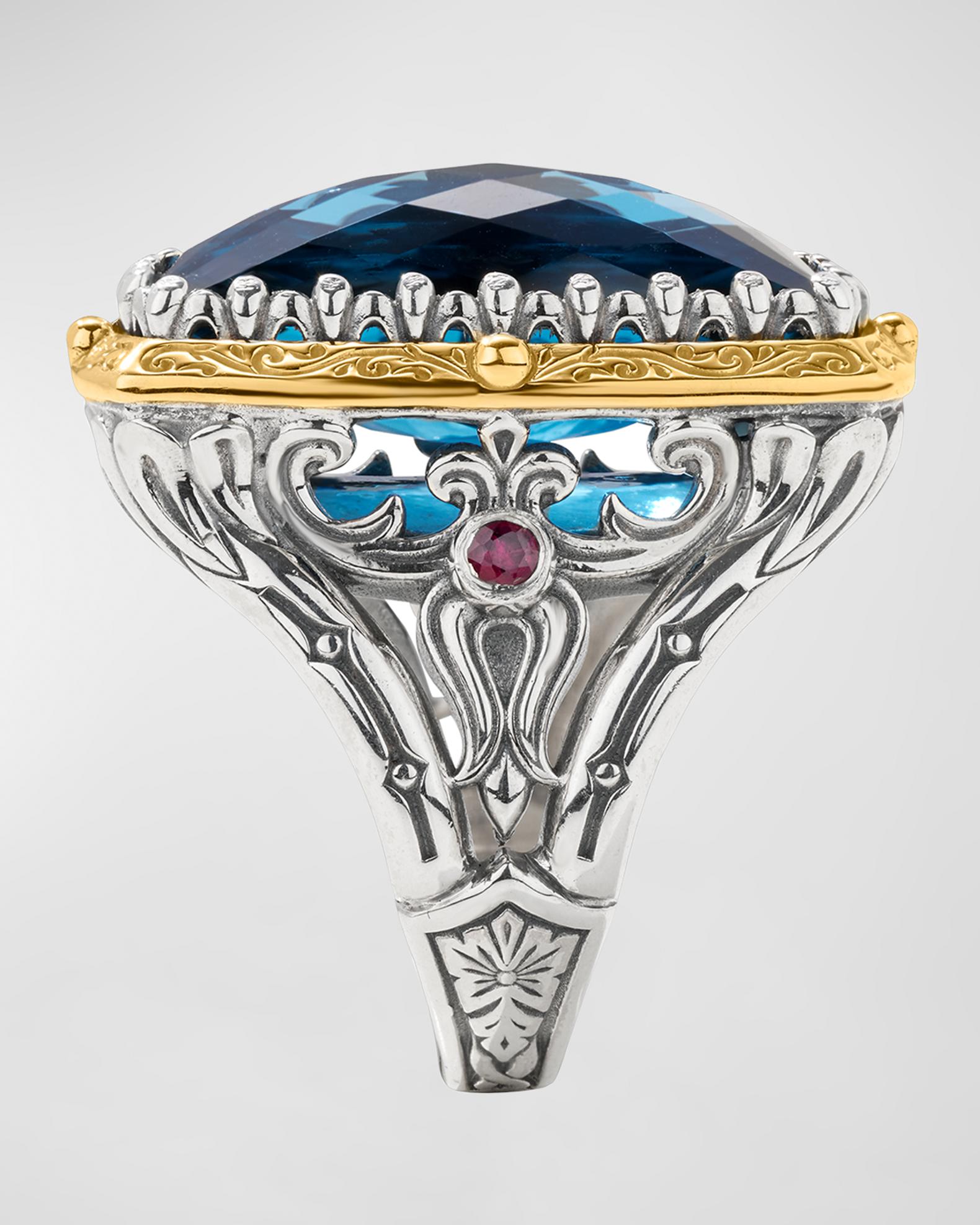 Konstantino 18k Gold Blue Spinel Ring | Neiman Marcus