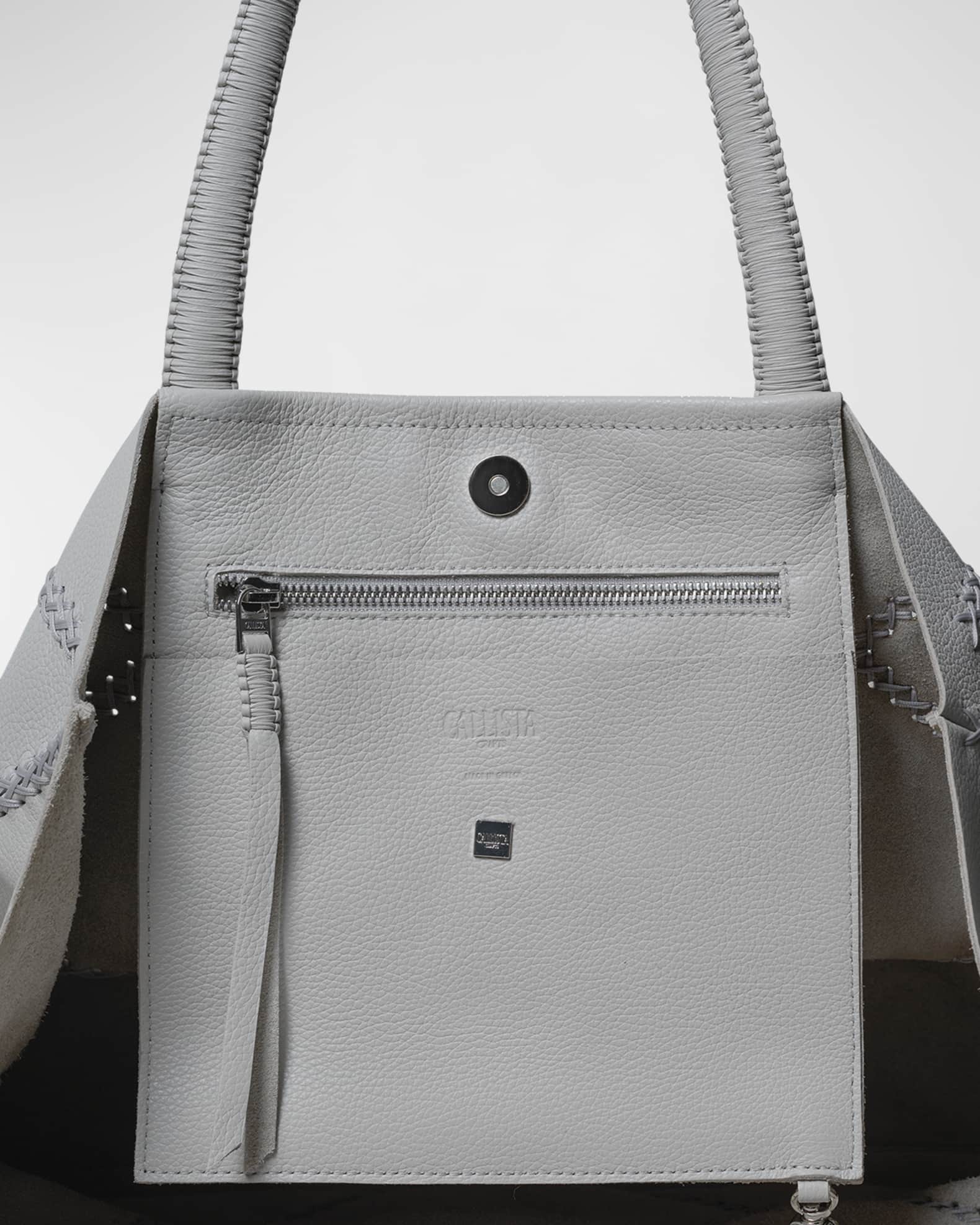Crisscross Grain Leather Tote Bag 1