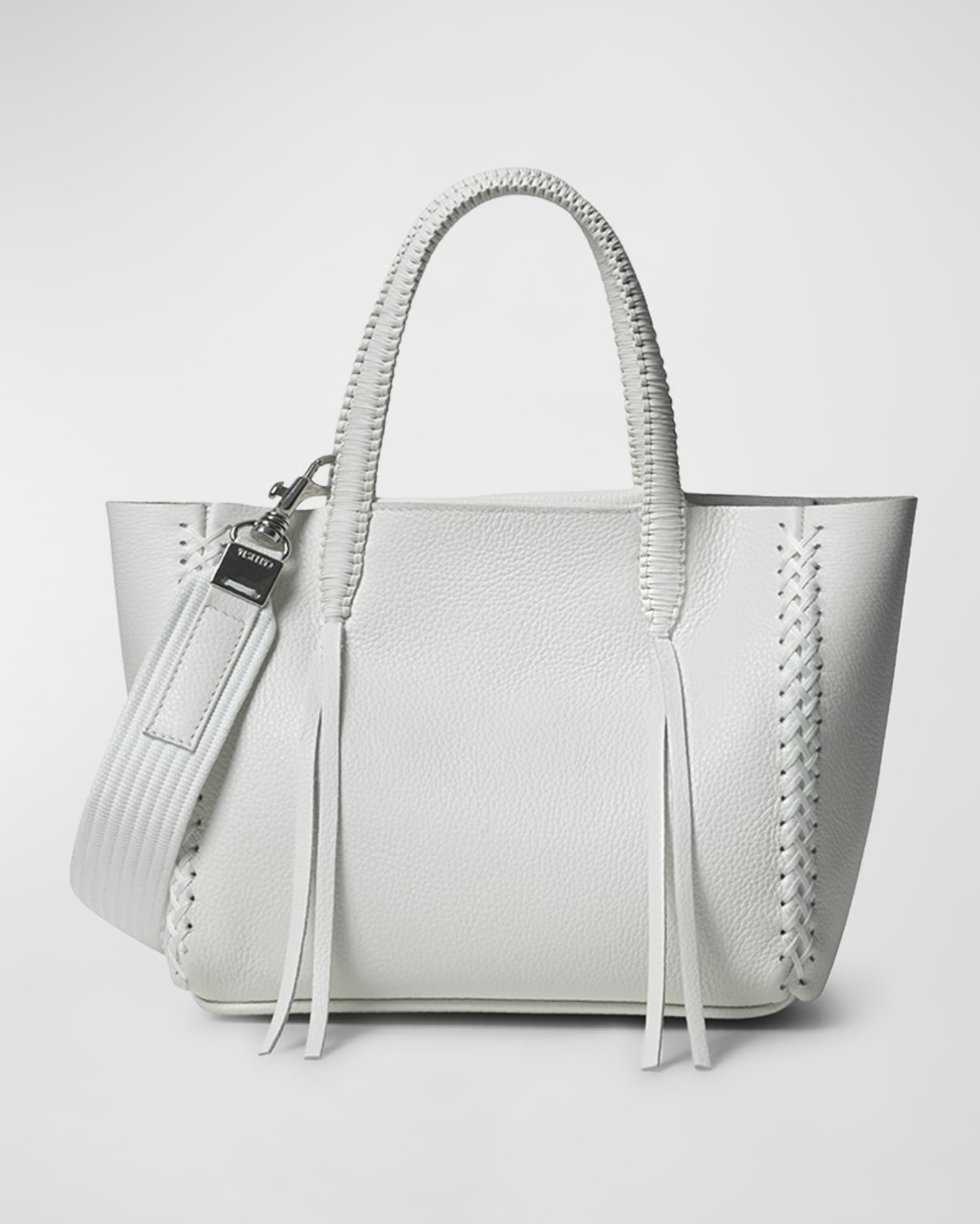 Pipina braided handle shop leather tote bag