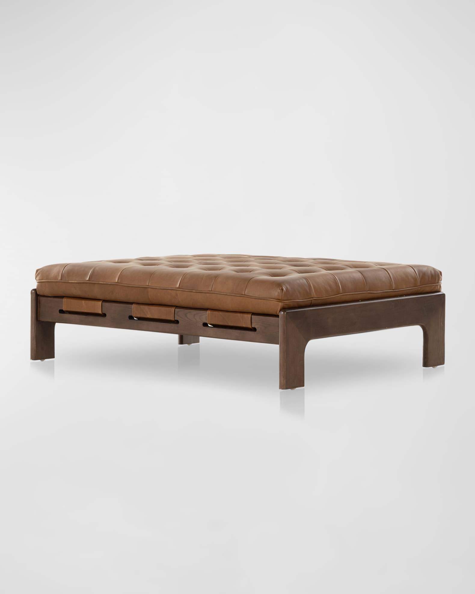 Halston Leather Cocktail Ottoman 1