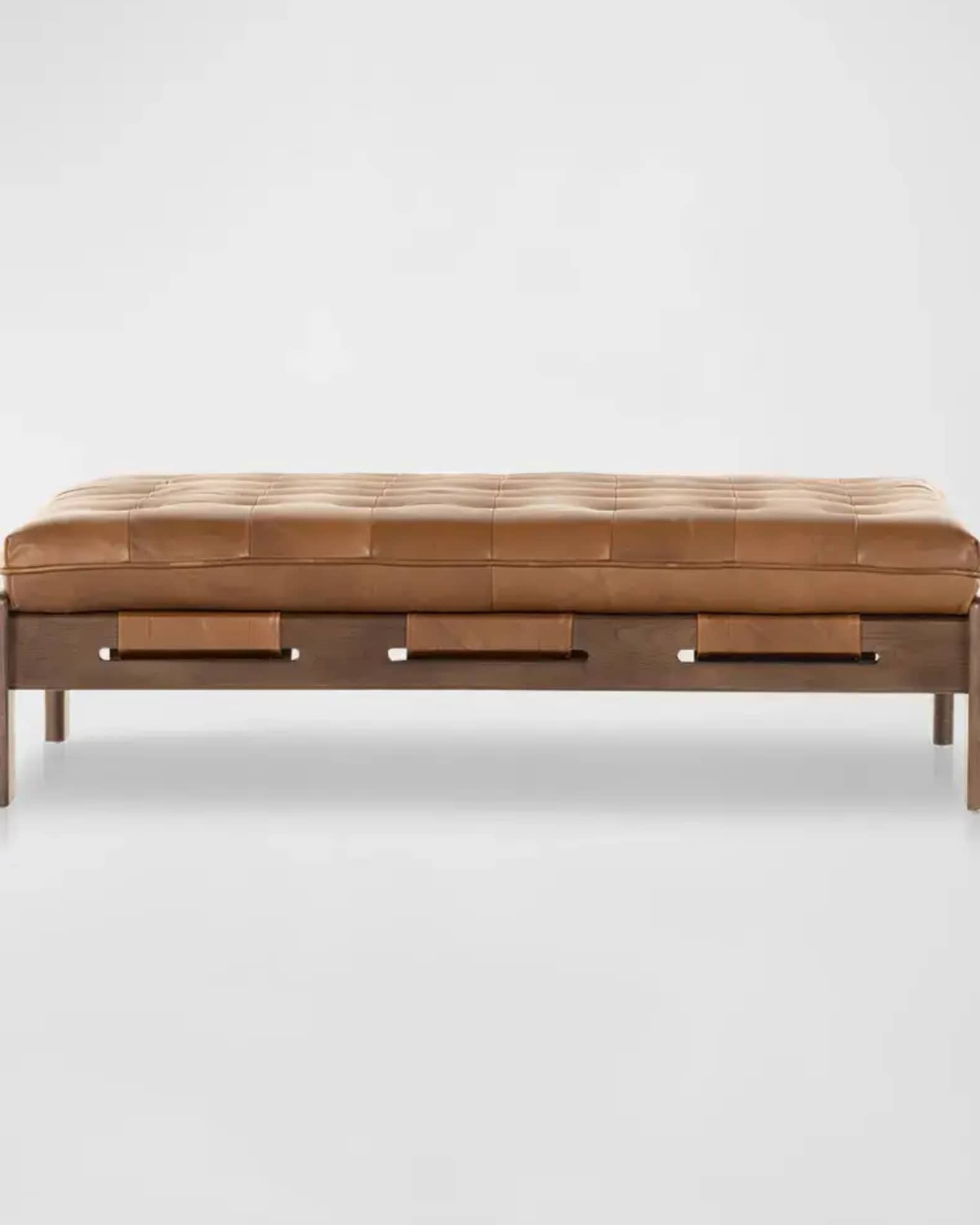 Halston Leather Cocktail Ottoman 0