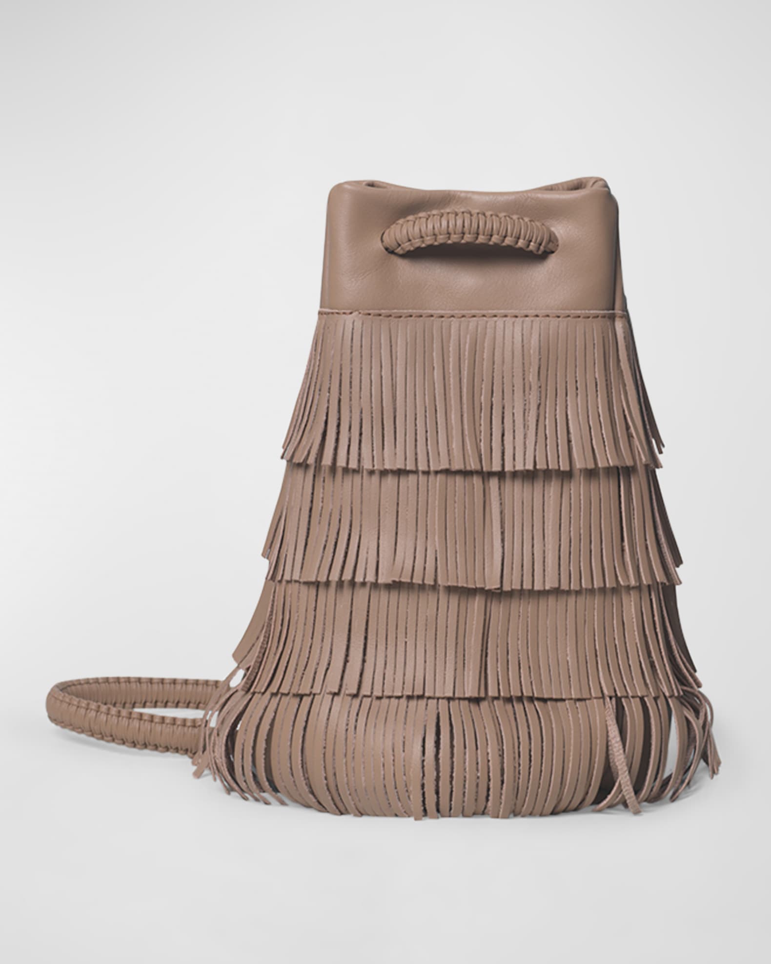 Callista Fringe Leather Pouch Bucket Bag Neiman Marcus