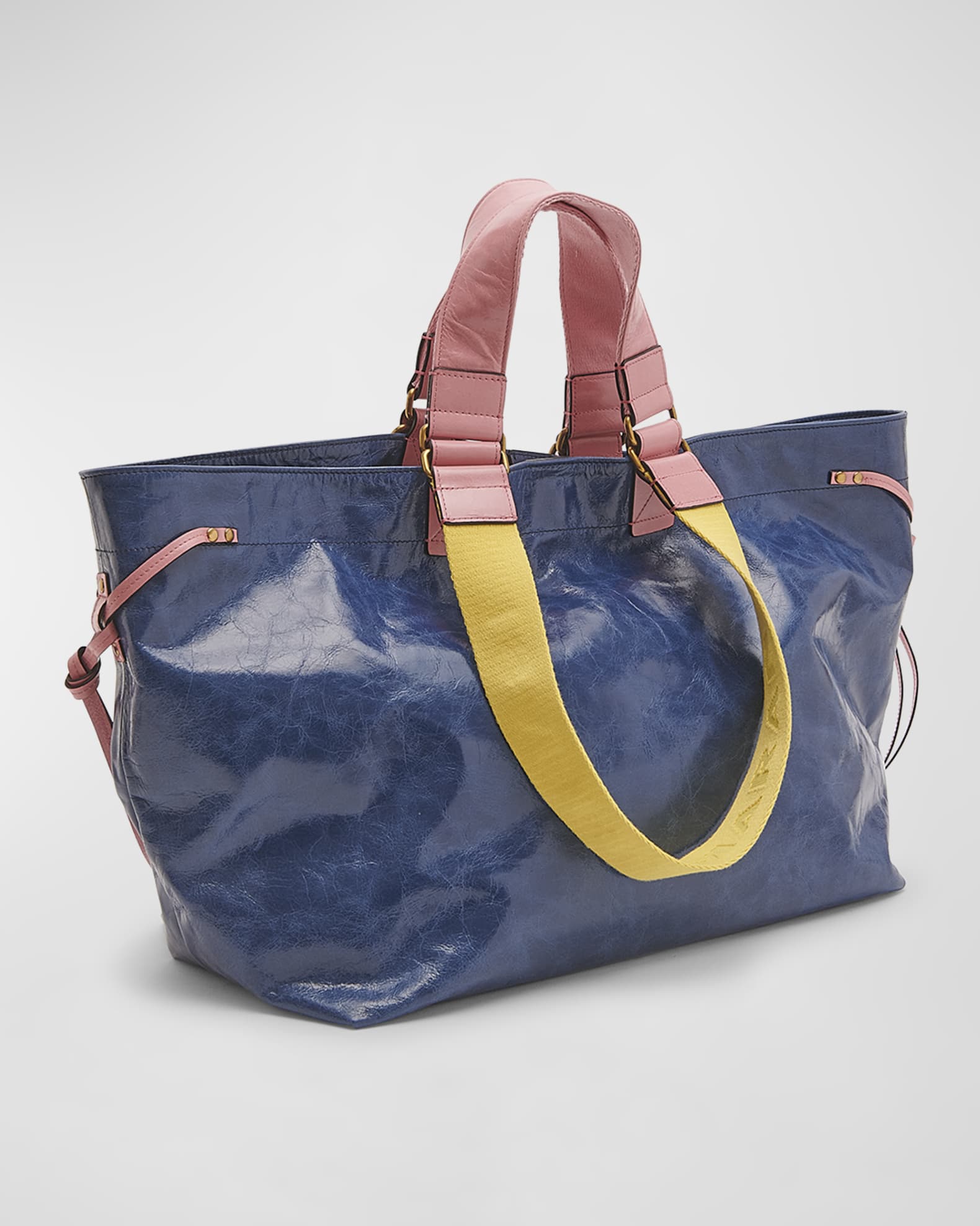 Isabel Marant Wardy Colorblock Shiny Leather Tote Bag Neiman Marcus