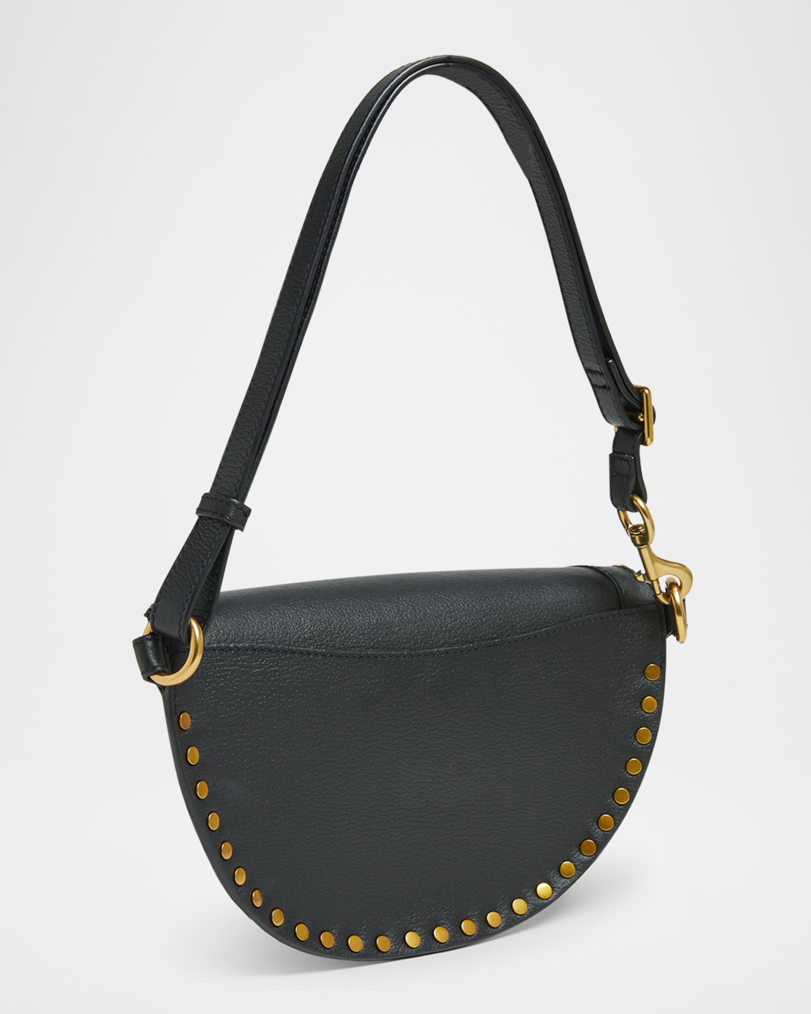 Brera Studded Leather Satchel Bag, Black by VBH at Neiman Marcus