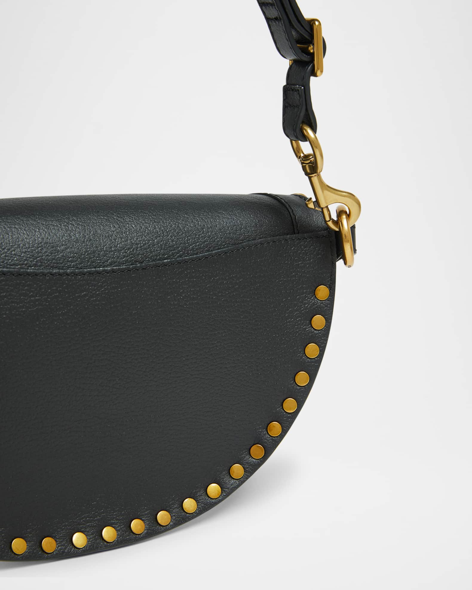 Brera Studded Leather Satchel Bag, Black by VBH at Neiman Marcus