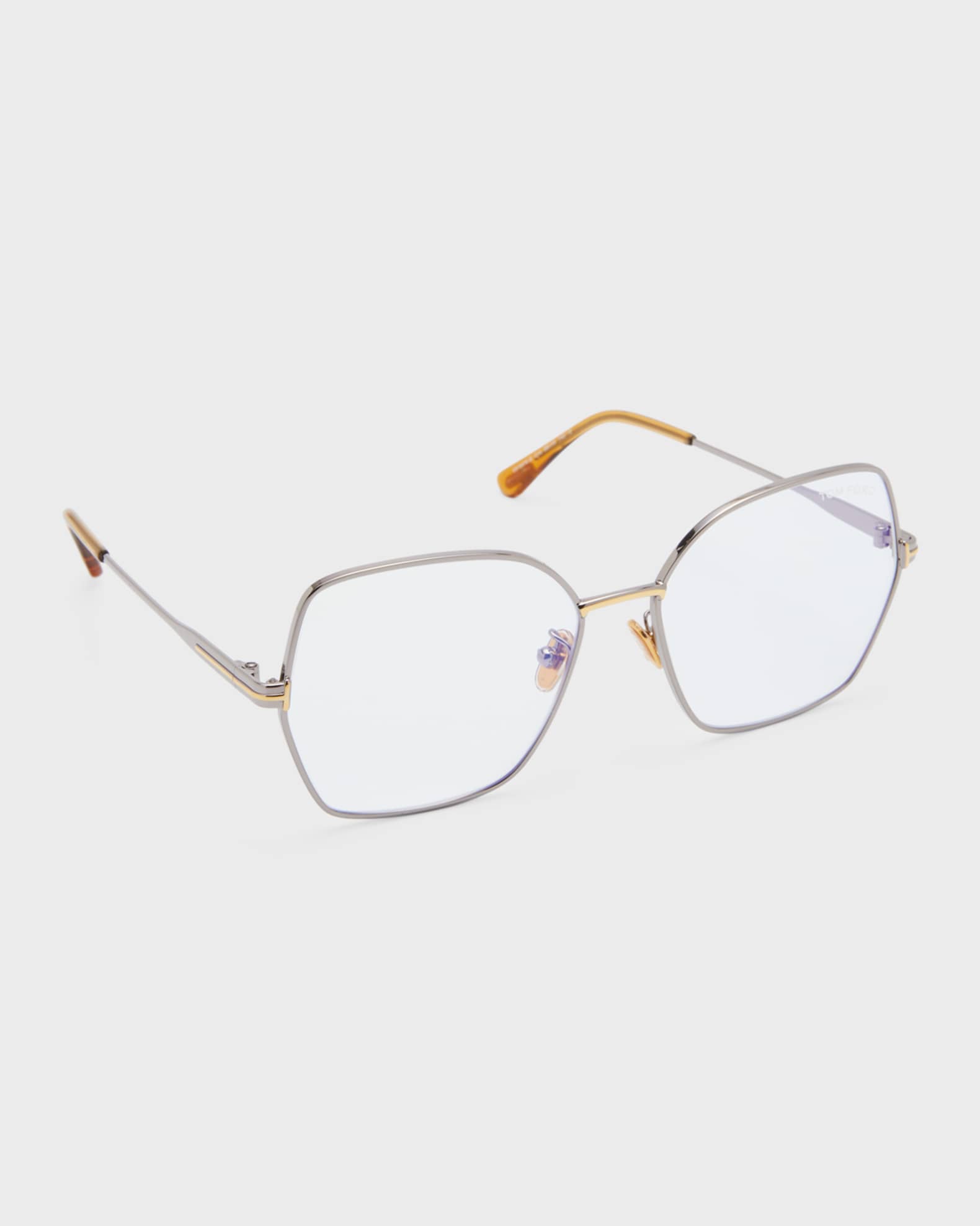 TOM FORD Blue Blocking Two-Tone Metal Butterly Glasses