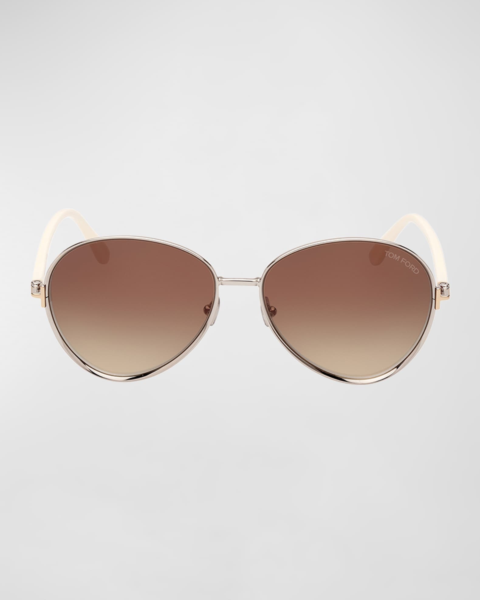 Gradient Round Metal Alloy Sunglasses