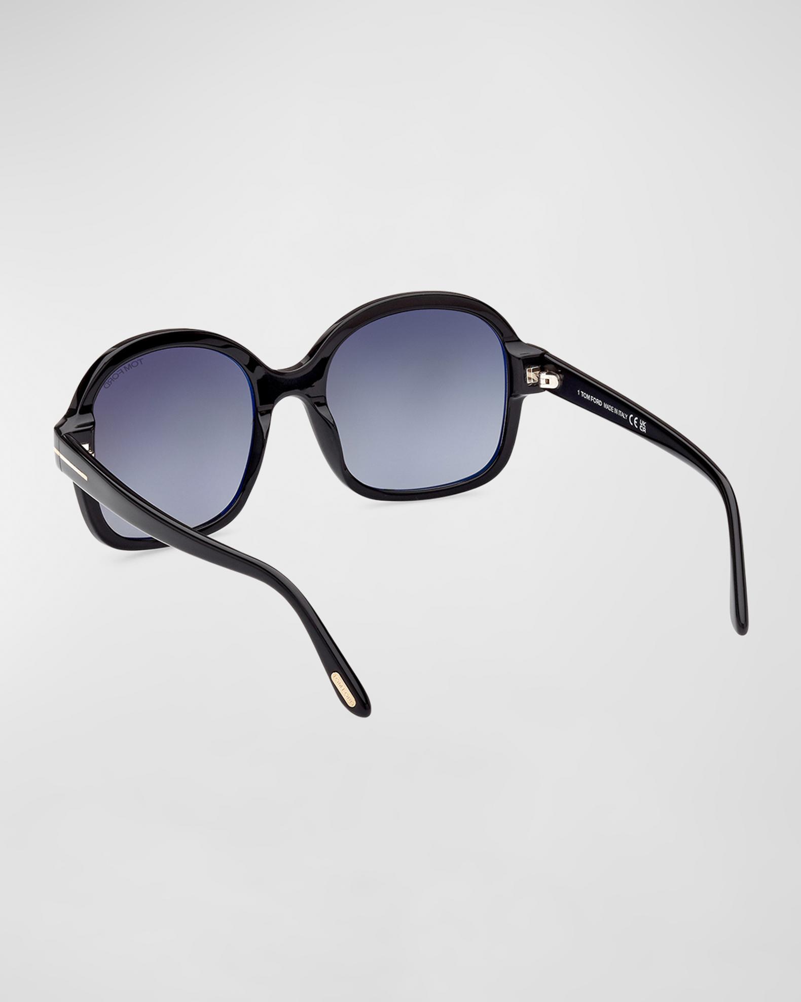Tom Ford Women\'s White Oversized Geometric Sunglasses - Delphine Tom Ford Sunglasses DELPHINE 02 FT0992-S 01B main image 3