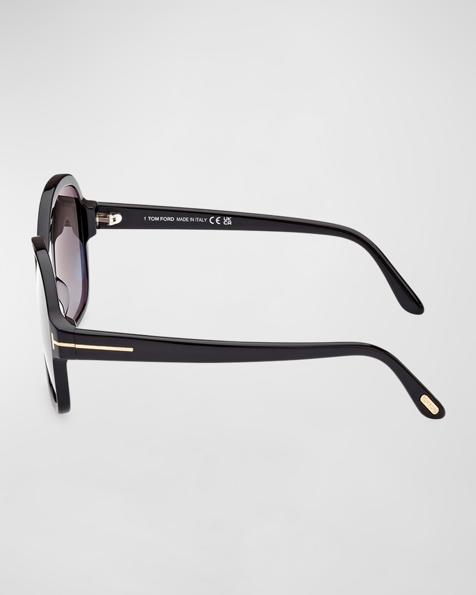 Tom Ford Women\'s White Oversized Geometric Sunglasses - Delphine Tom Ford Sunglasses DELPHINE 02 FT0992-S 01B main image 2